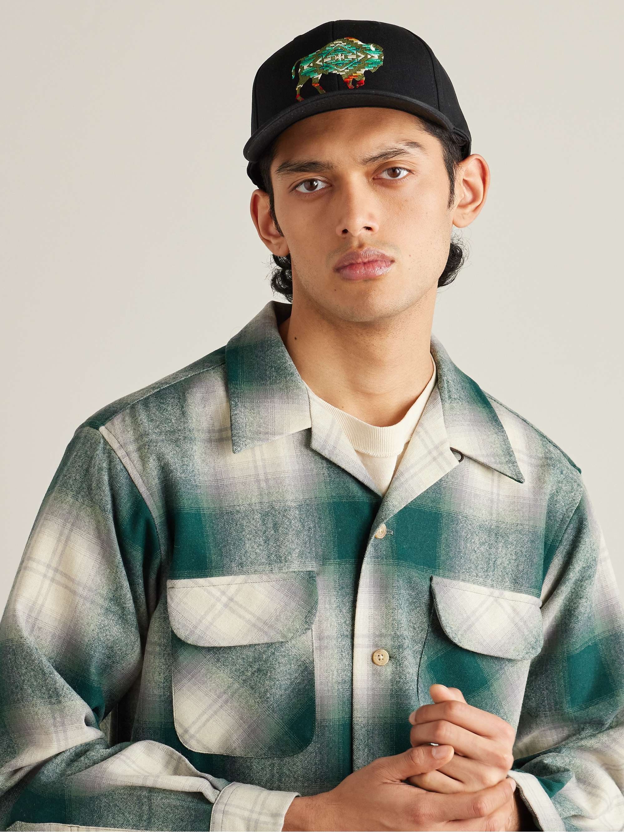 PENDLETON Buffalo Embroidered Cotton-Twill Cap
