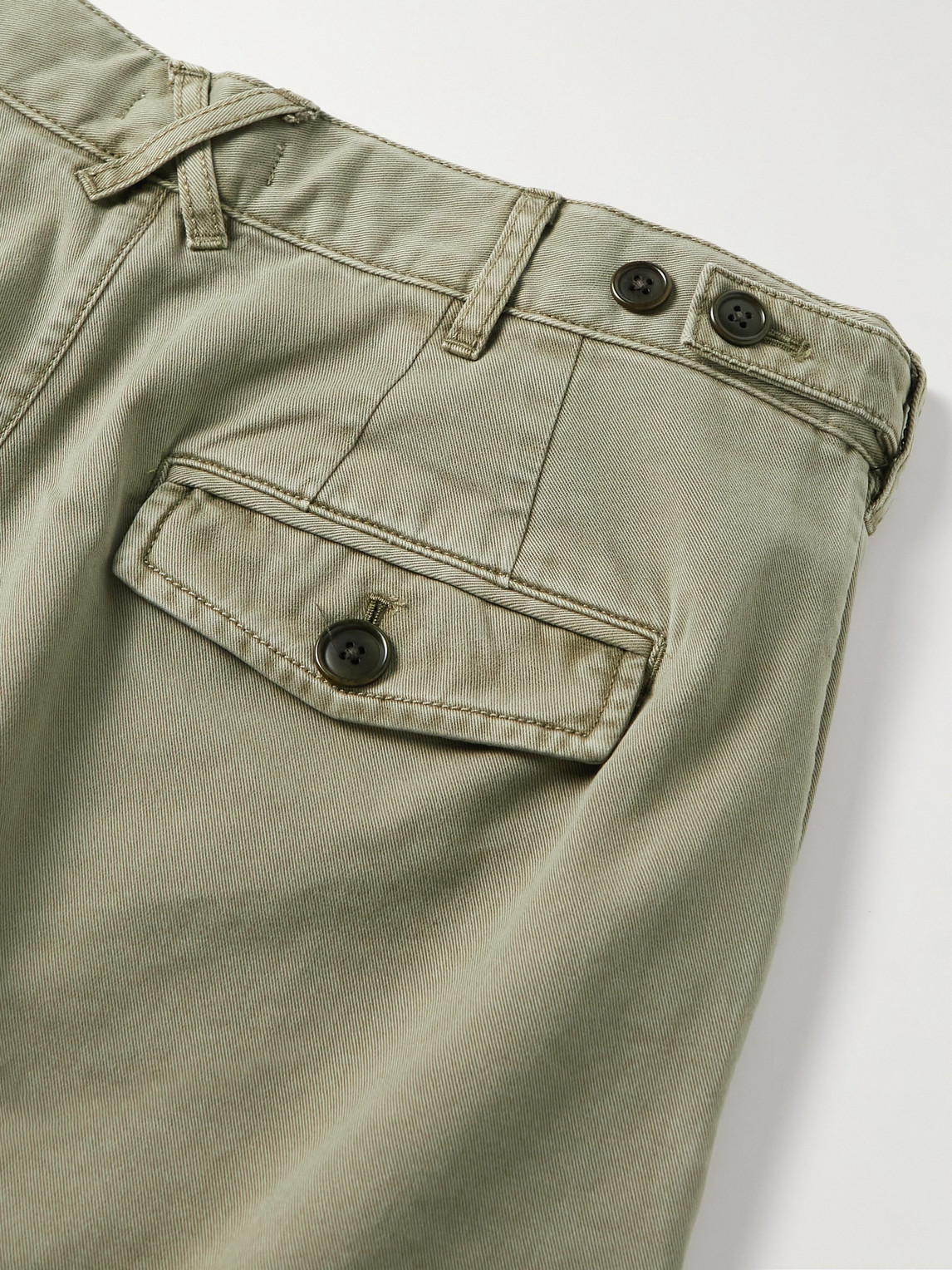 Shop Alex Mill Straight-leg Cotton-twill Shorts In Green