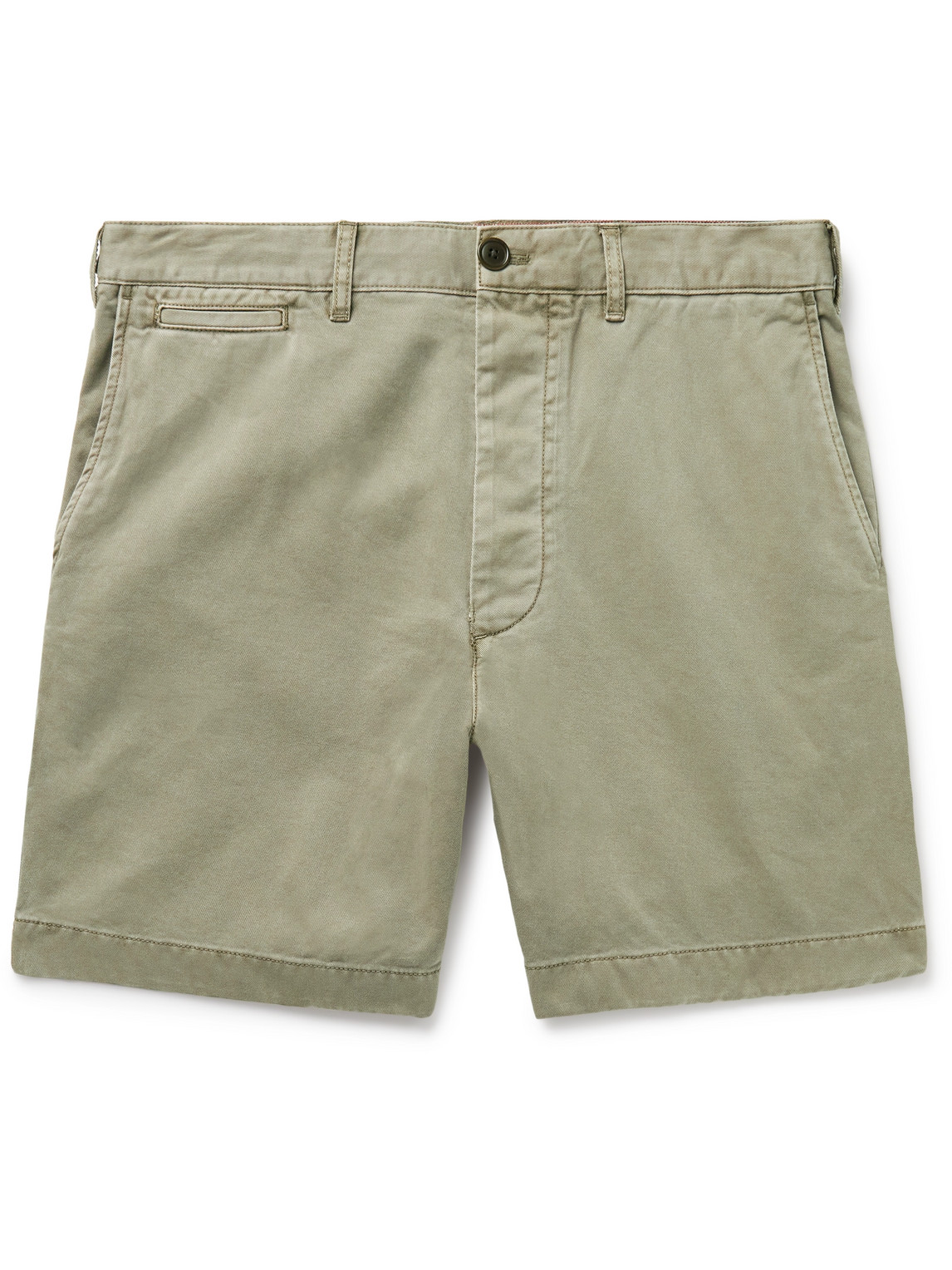 Alex Mill Straight-leg Cotton-twill Shorts In Green