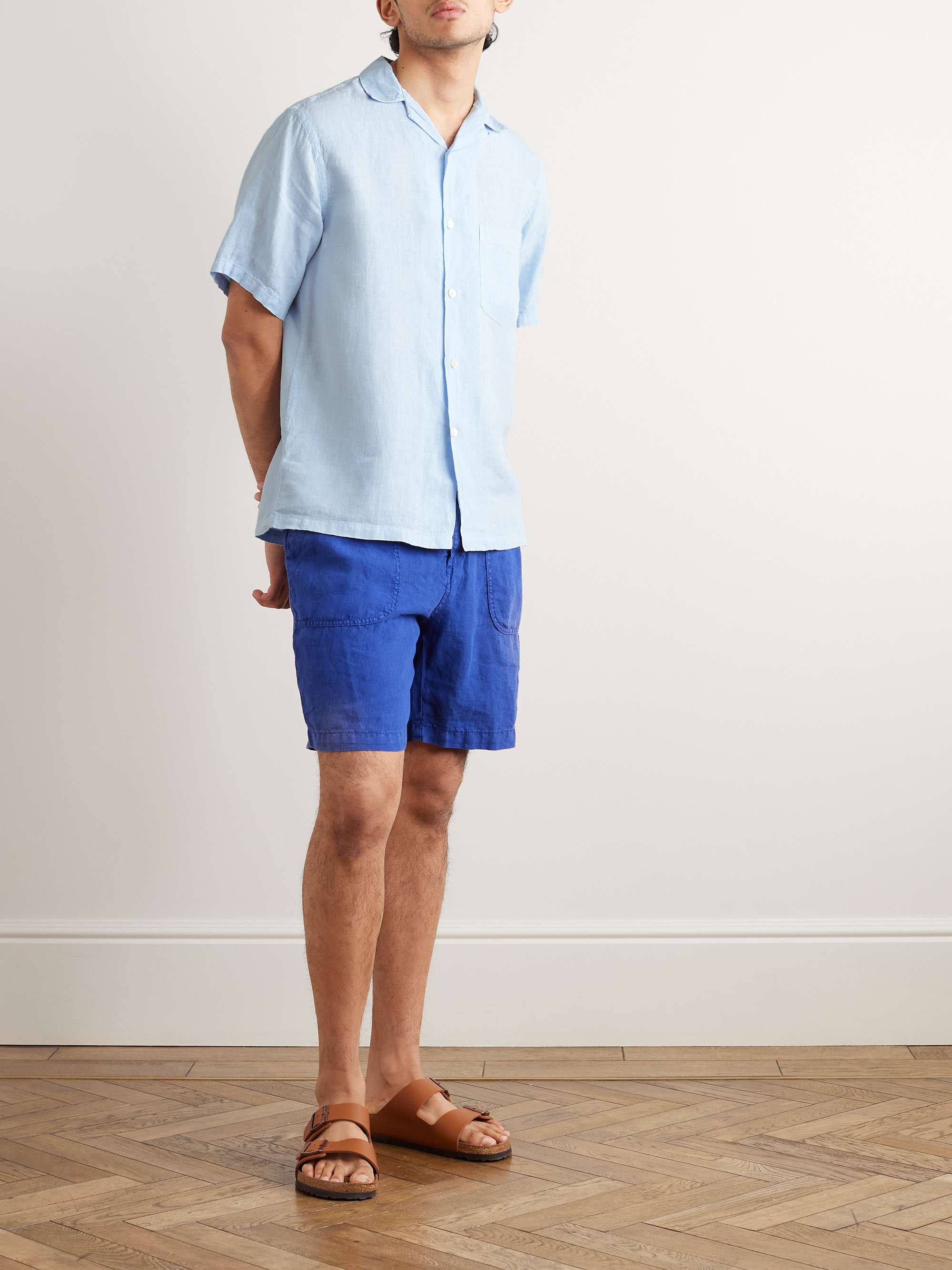PORTUGUESE FLANNEL Camp-Collar Linen Shirt