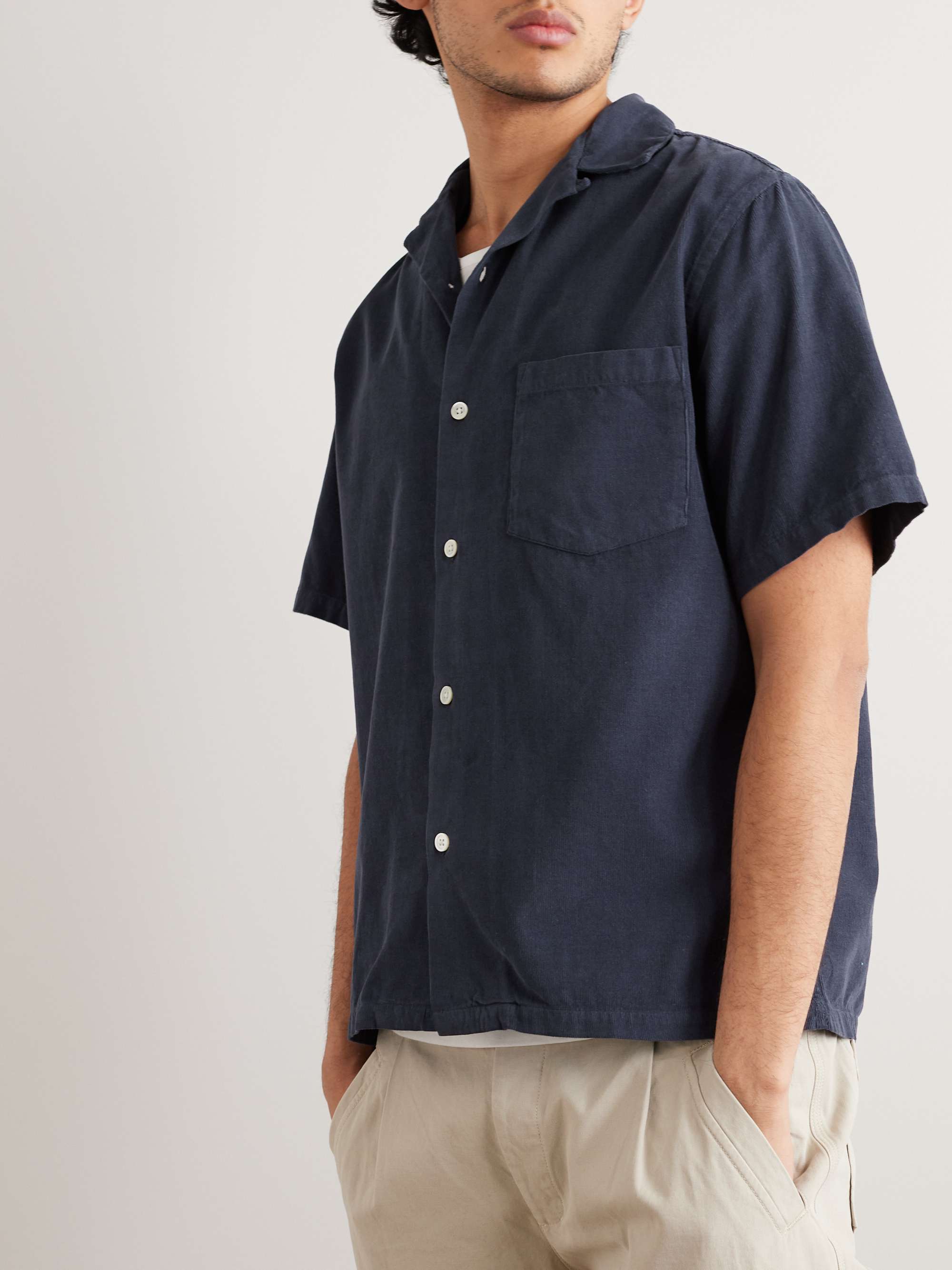 PORTUGUESE FLANNEL Convertible-Collar Cotton-Corduroy Shirt