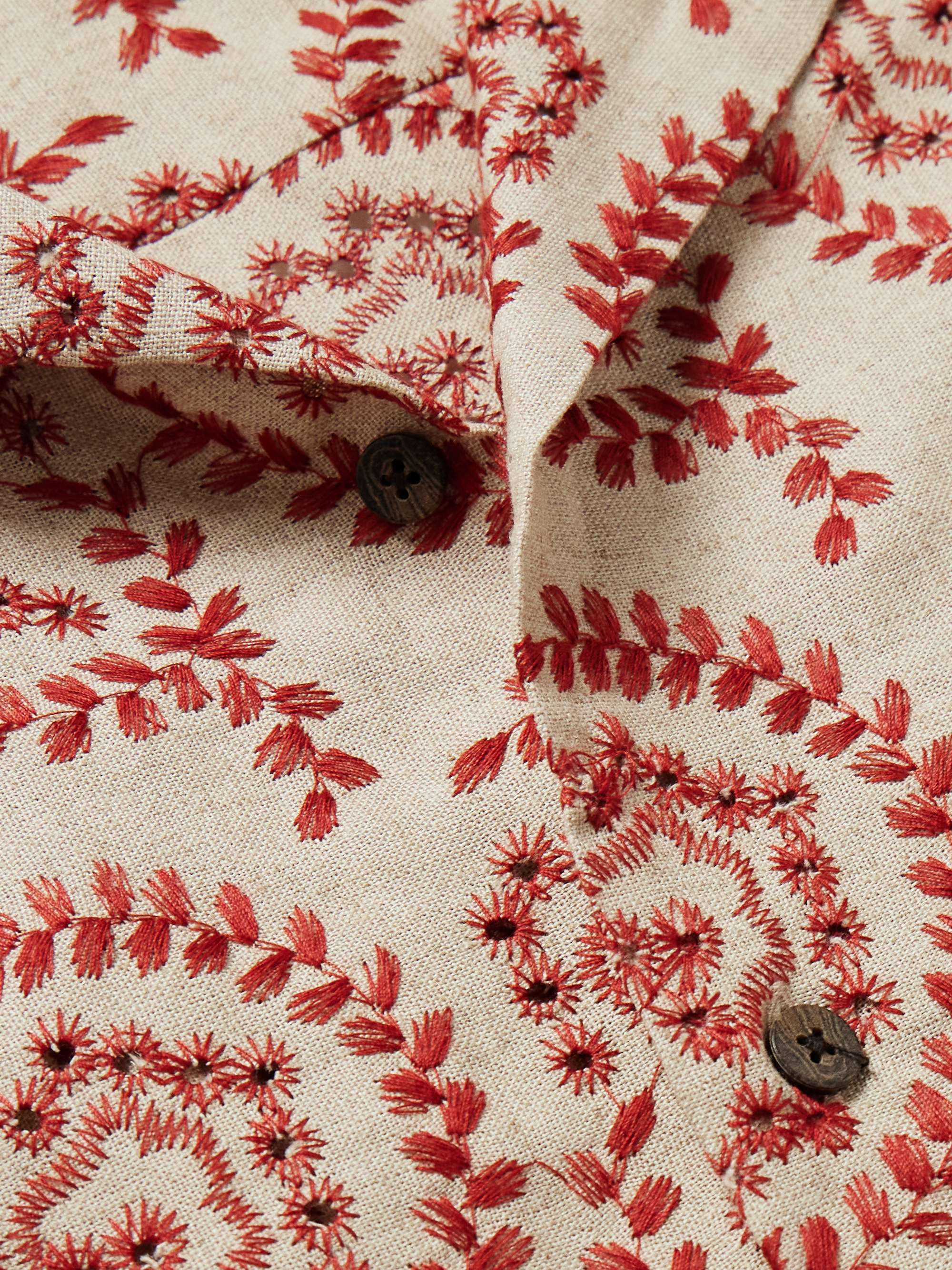 PORTUGUESE FLANNEL Tapestry Camp-Collar Embroidered Gauze Shirt