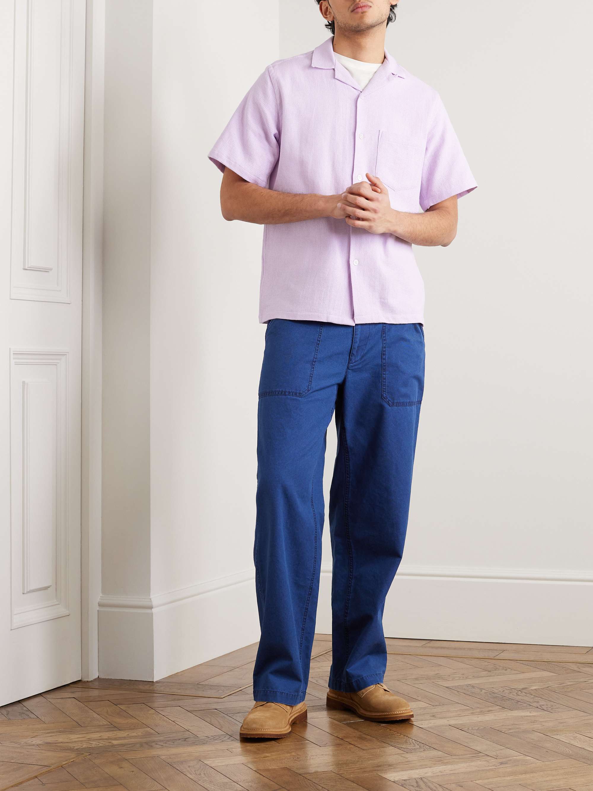 PORTUGUESE FLANNEL Convertible-Collar Cotton-Piqué Shirt