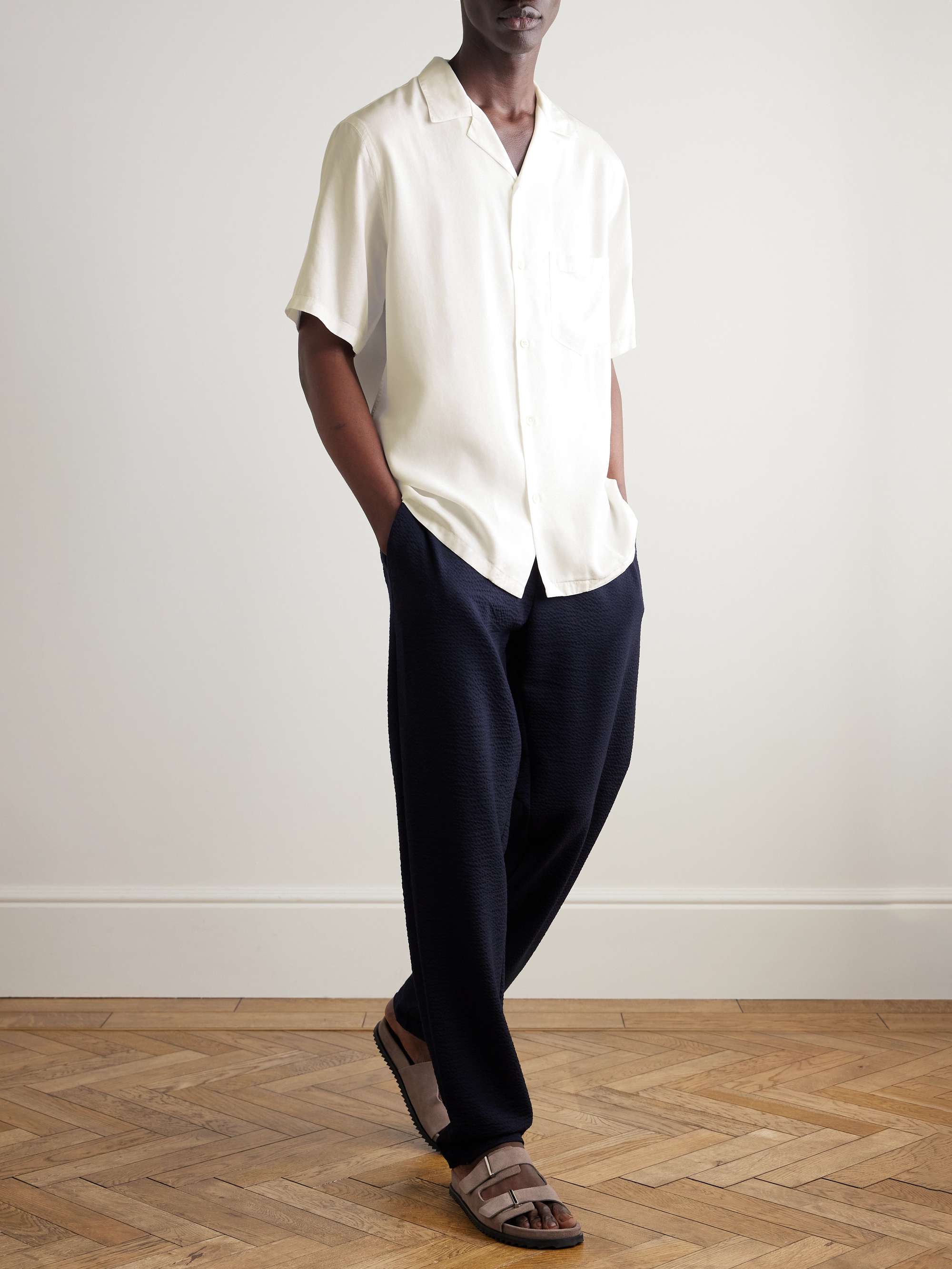 PORTUGUESE FLANNEL Camp-Collar TENCEL™ Lyocell Shirt