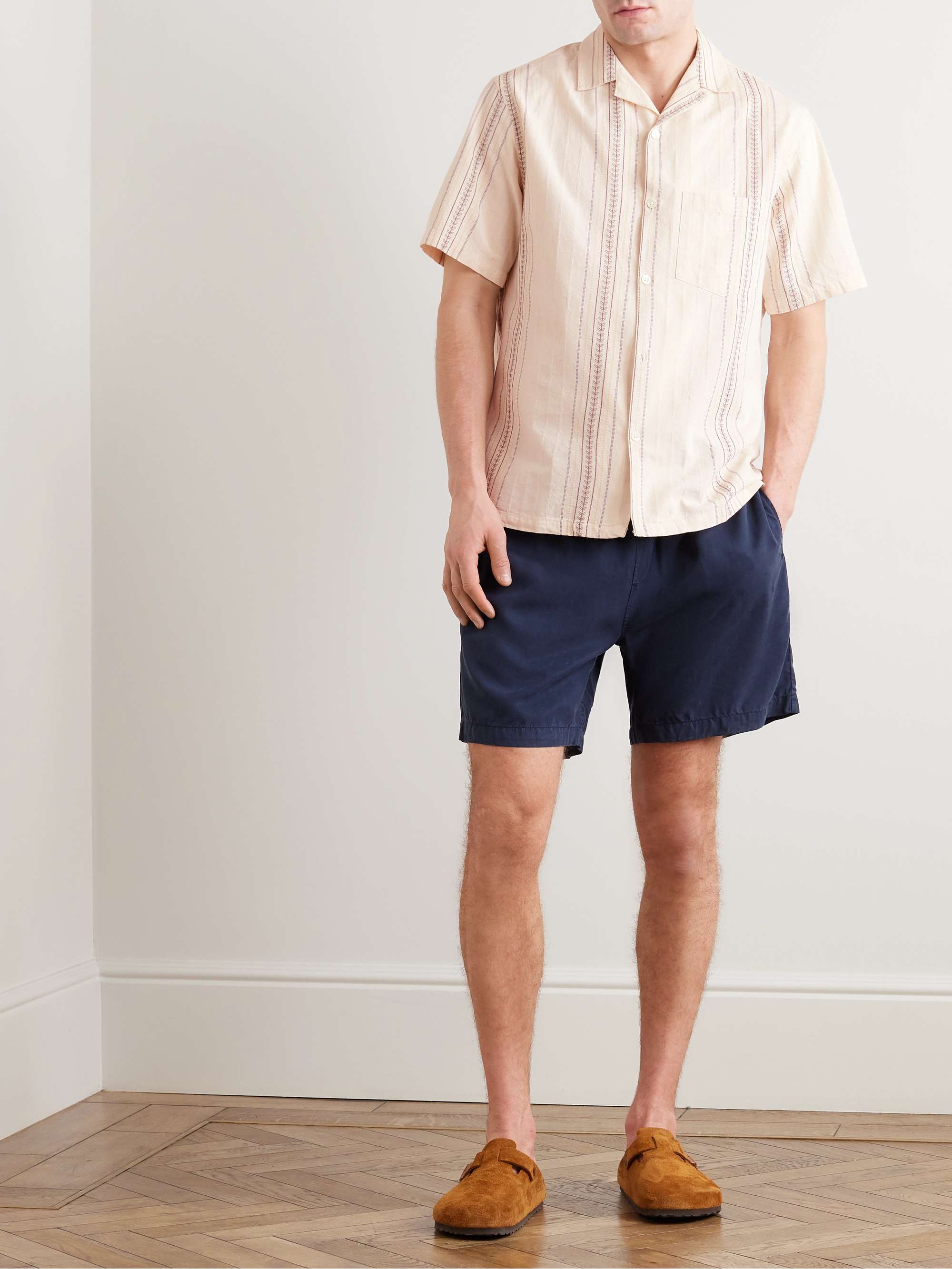 PORTUGUESE FLANNEL SlimFit ConvertibleCollar Embroidered Cotton Shirt for Men MR PORTER