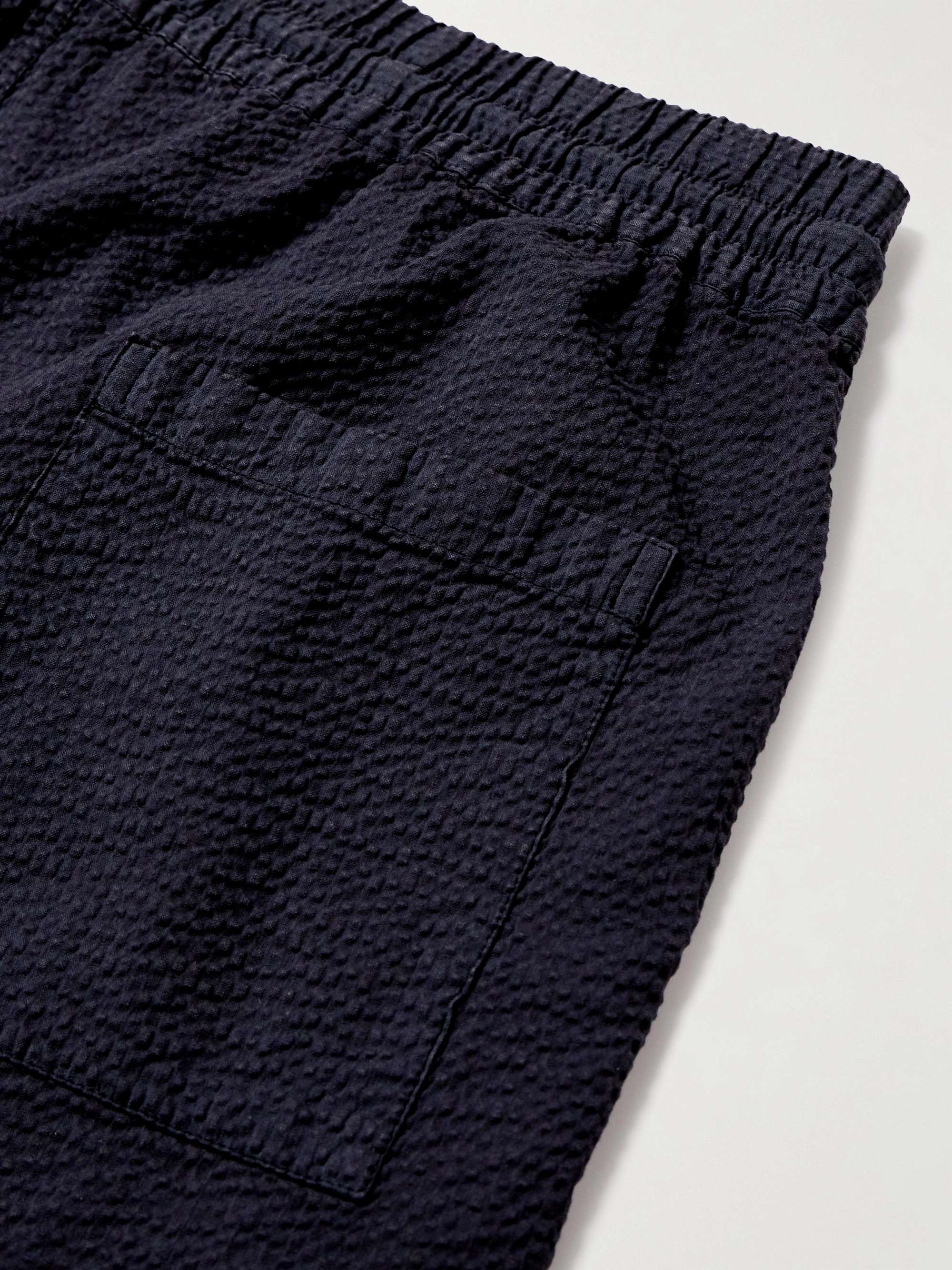 PORTUGUESE FLANNEL Shorts in cotone seersucker con coulisse Atlantico