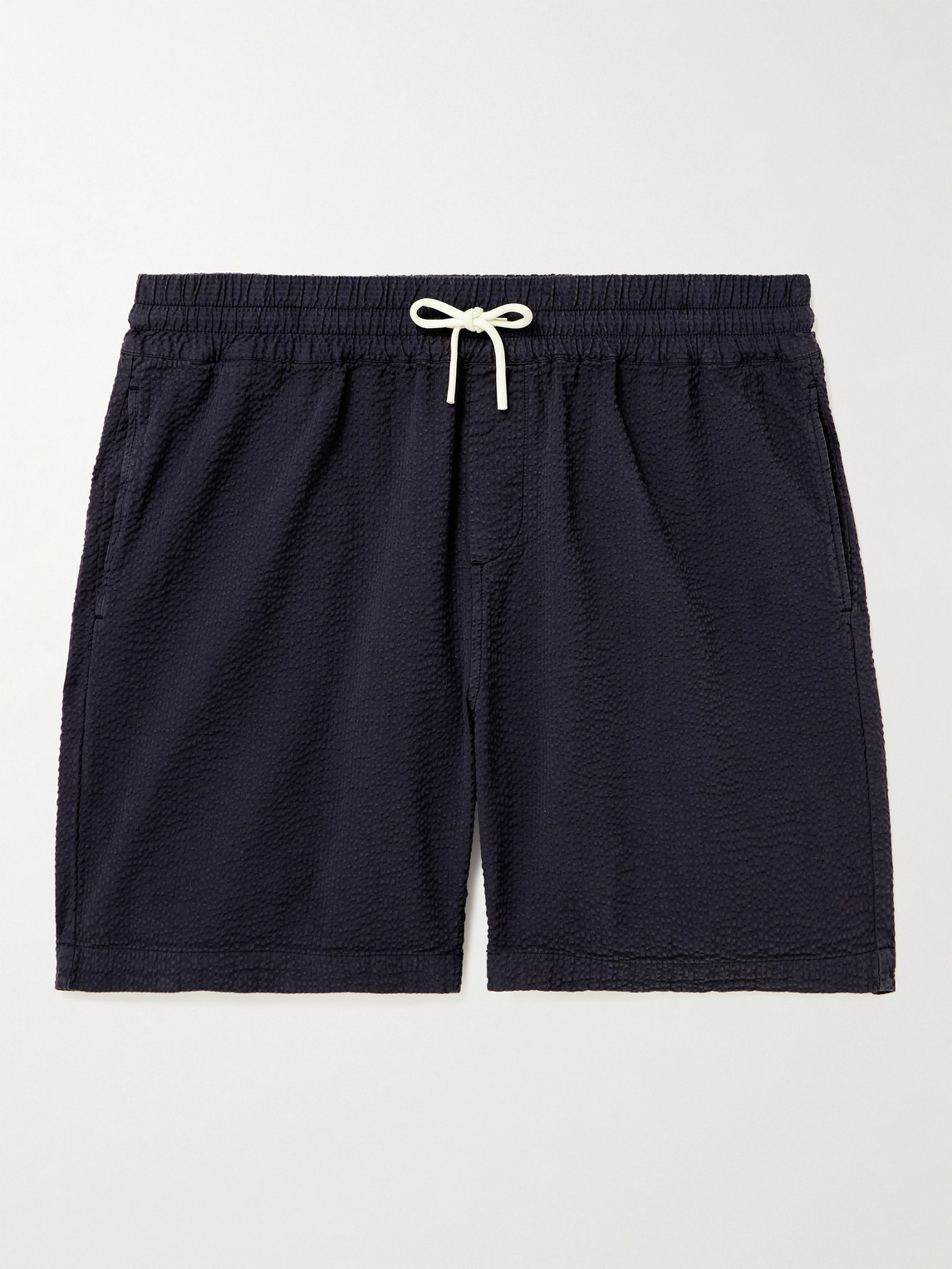 Portuguese Flannel Navy Cord Shorts In Blue