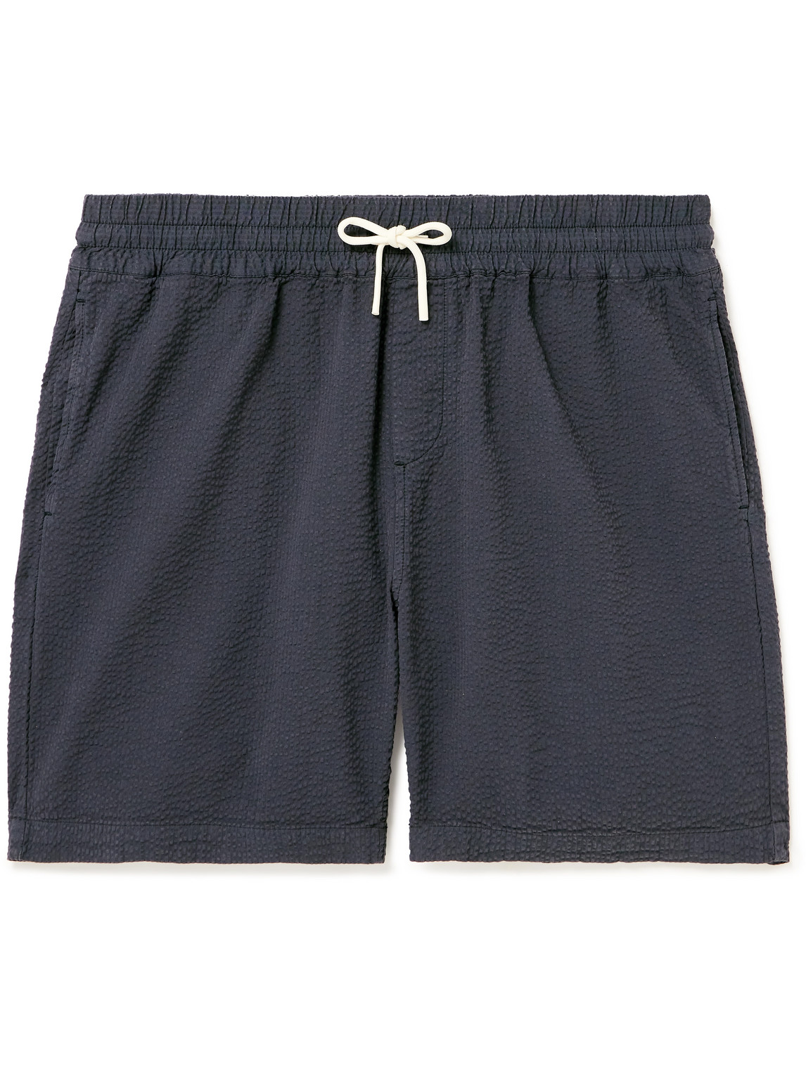 Portuguese Flannel Navy Cord Shorts In Blue