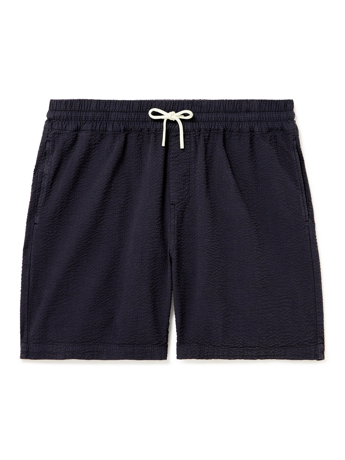 Portuguese Flannel Navy Cord Shorts In Blue