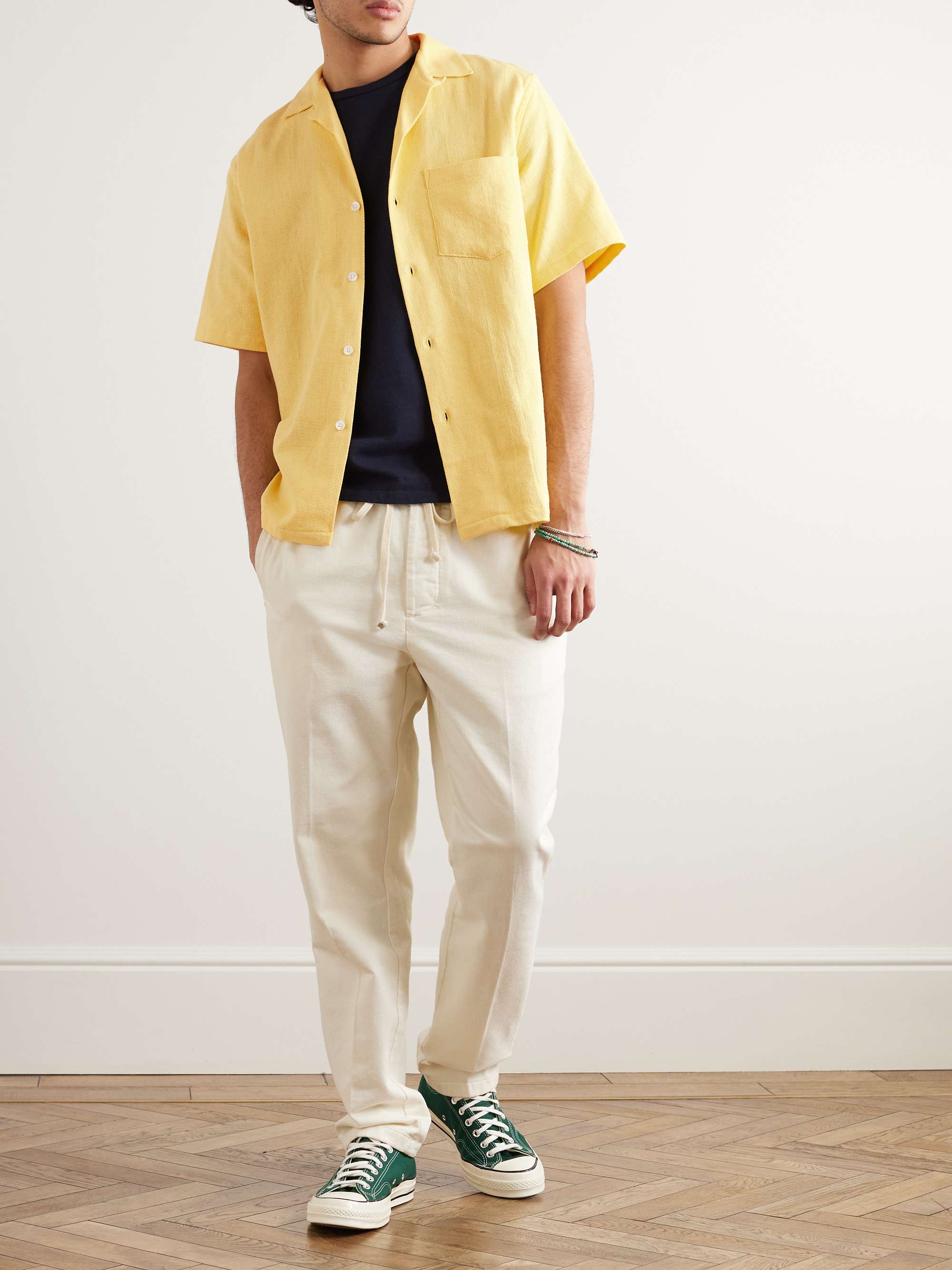 PORTUGUESE FLANNEL Convertible-Collar Cotton-Piqué Shirt