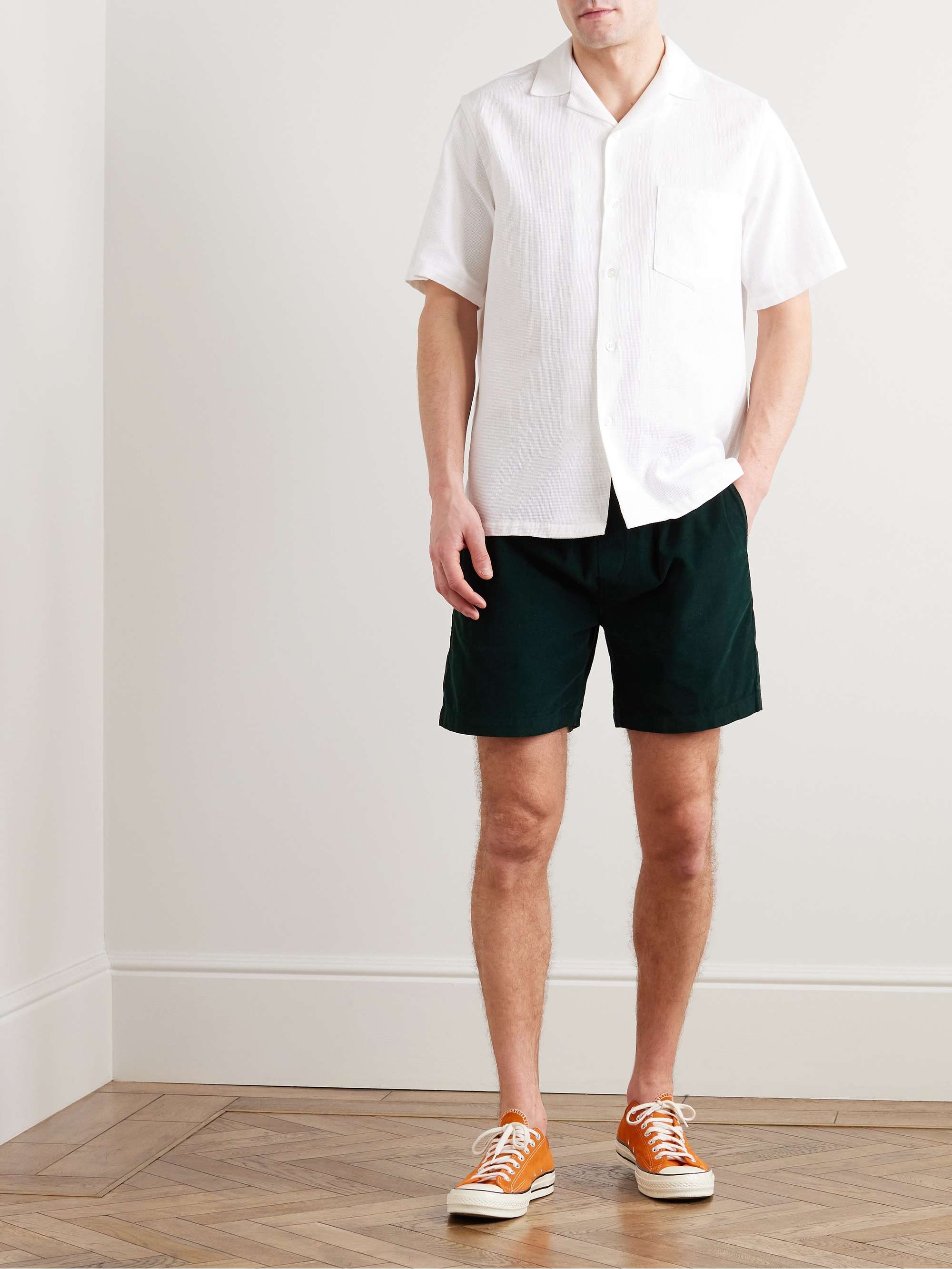 PORTUGUESE FLANNEL Convertible-Collar Cotton-Piqué Shirt