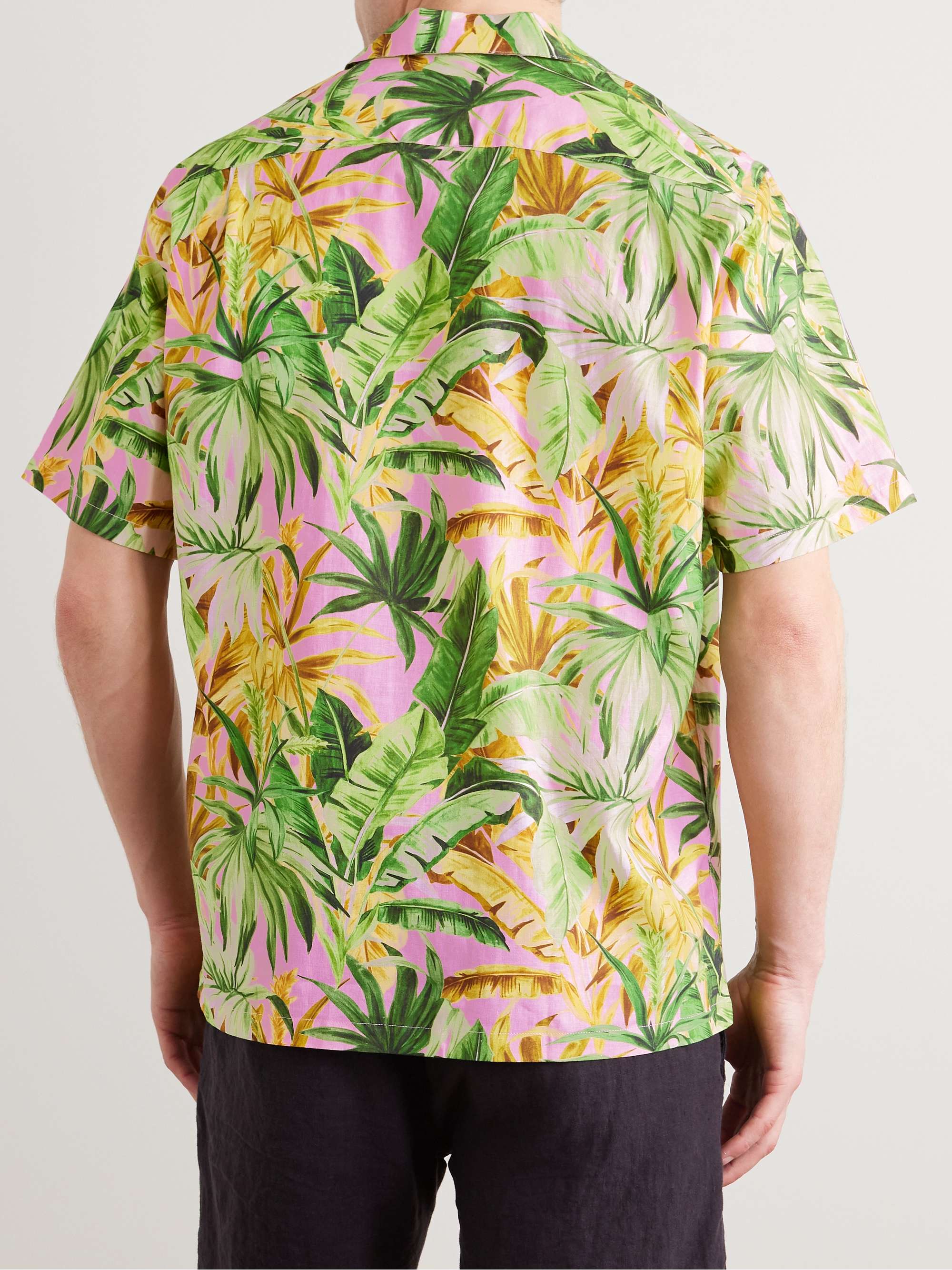 PORTUGUESE FLANNEL Tropical Convertible-Collar Printed Linen and Cotton-Blend Shirt