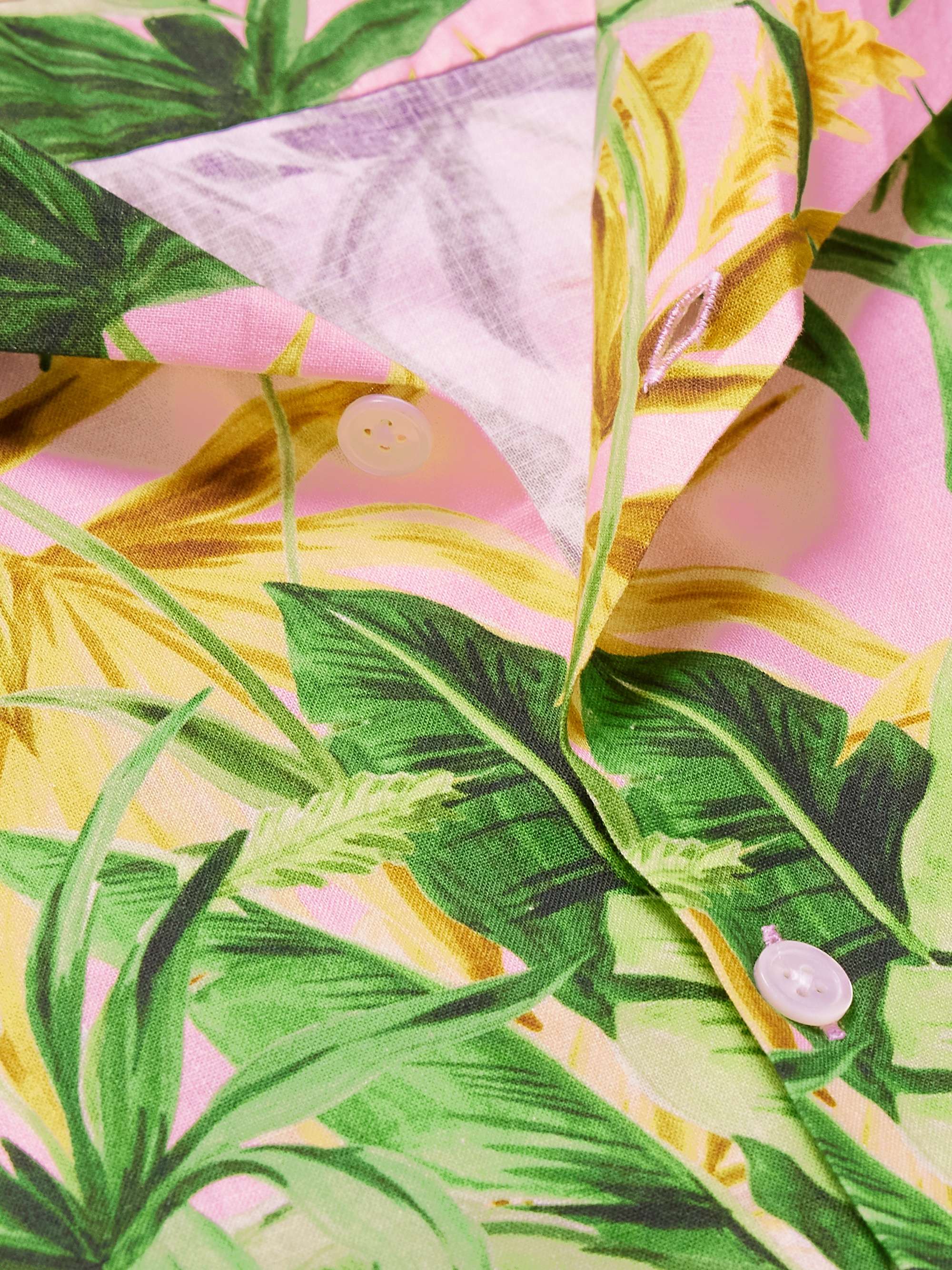 PORTUGUESE FLANNEL Tropical Convertible-Collar Printed Linen and Cotton-Blend Shirt