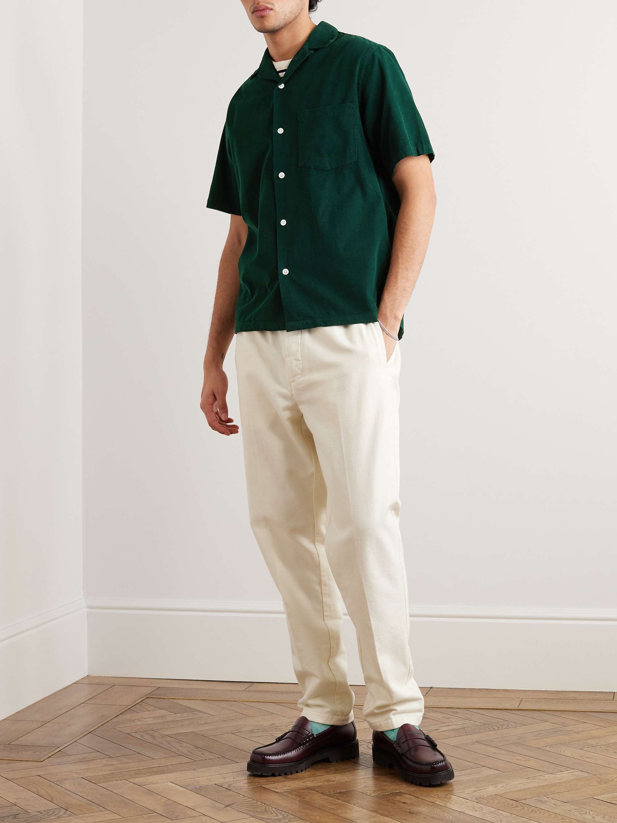 PORTUGUESE FLANNEL Convertible-Collar Cotton-Corduroy Shirt