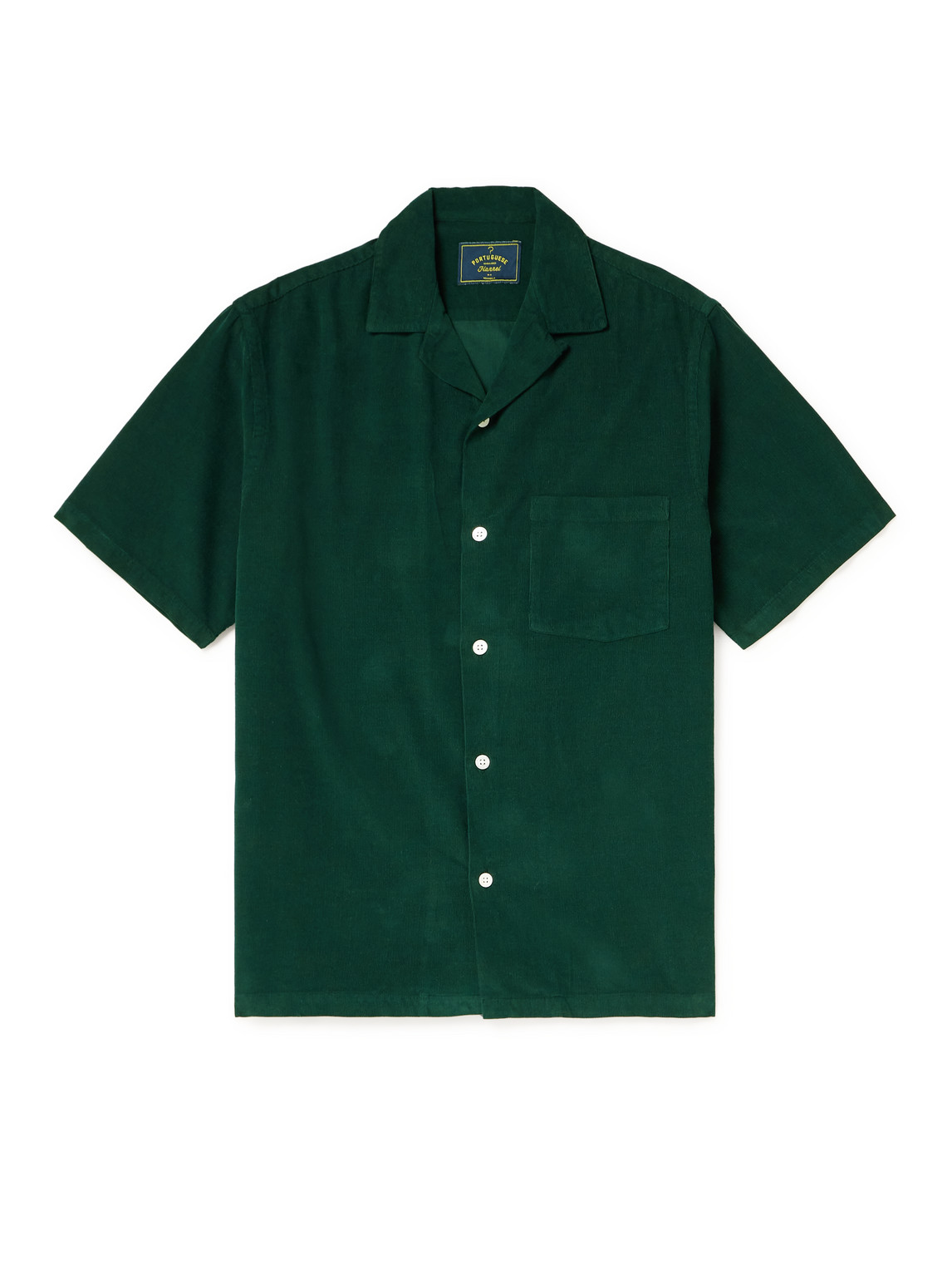 Convertible-Collar Cotton-Corduroy Shirt