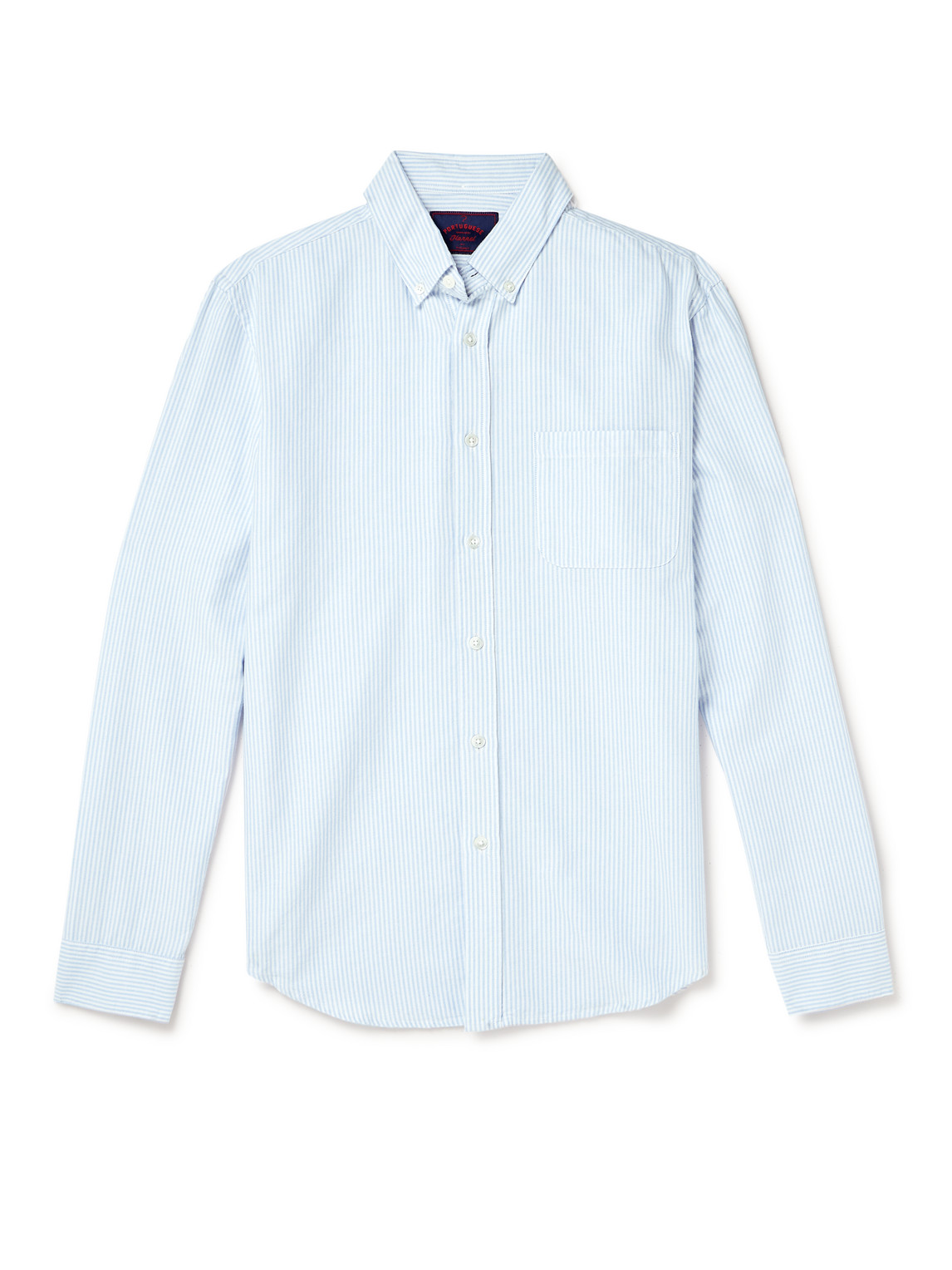 Portuguese Flannel Belavista Button-down Collar Striped Cotton Oxford Shirt In Blue