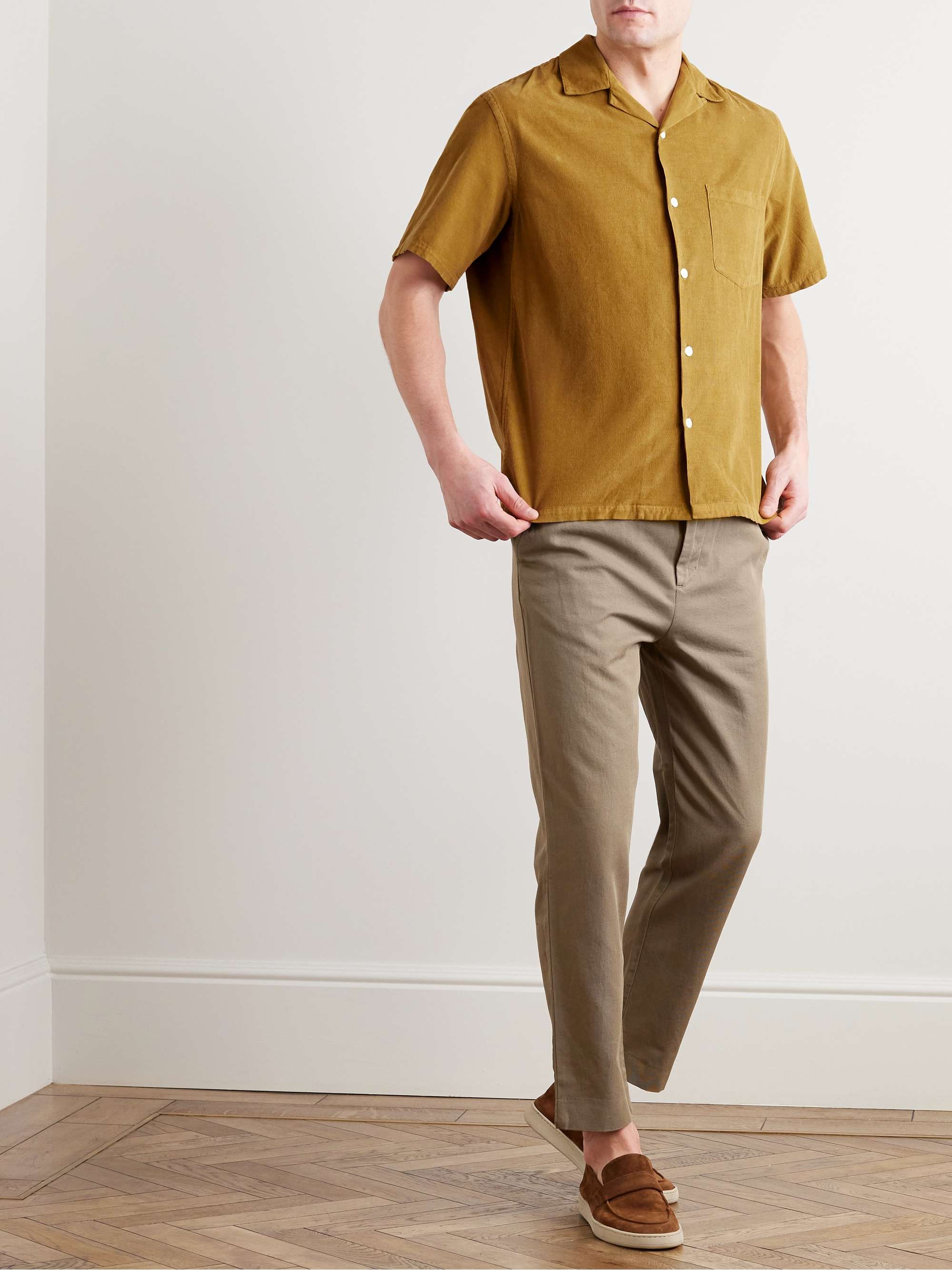 PORTUGUESE FLANNEL Convertible-Collar Cotton-Corduroy Shirt