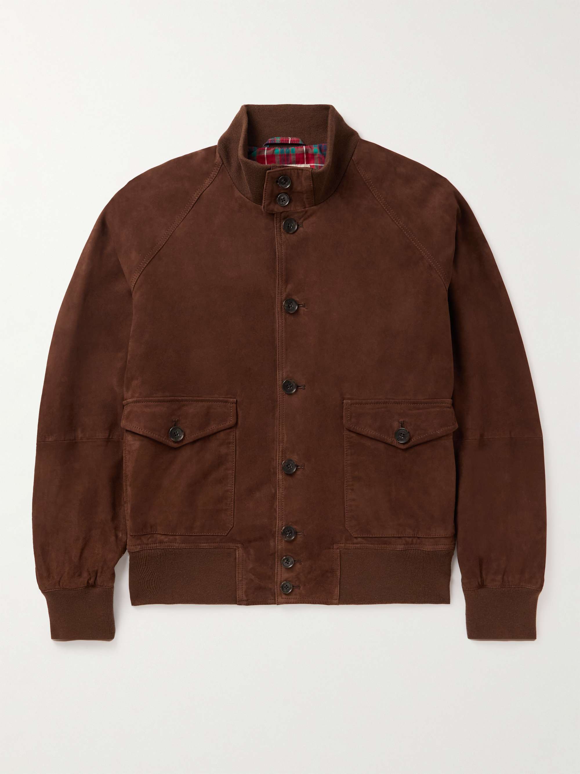 BARACUTA Suede Bomber Jacket for Men | MR PORTER