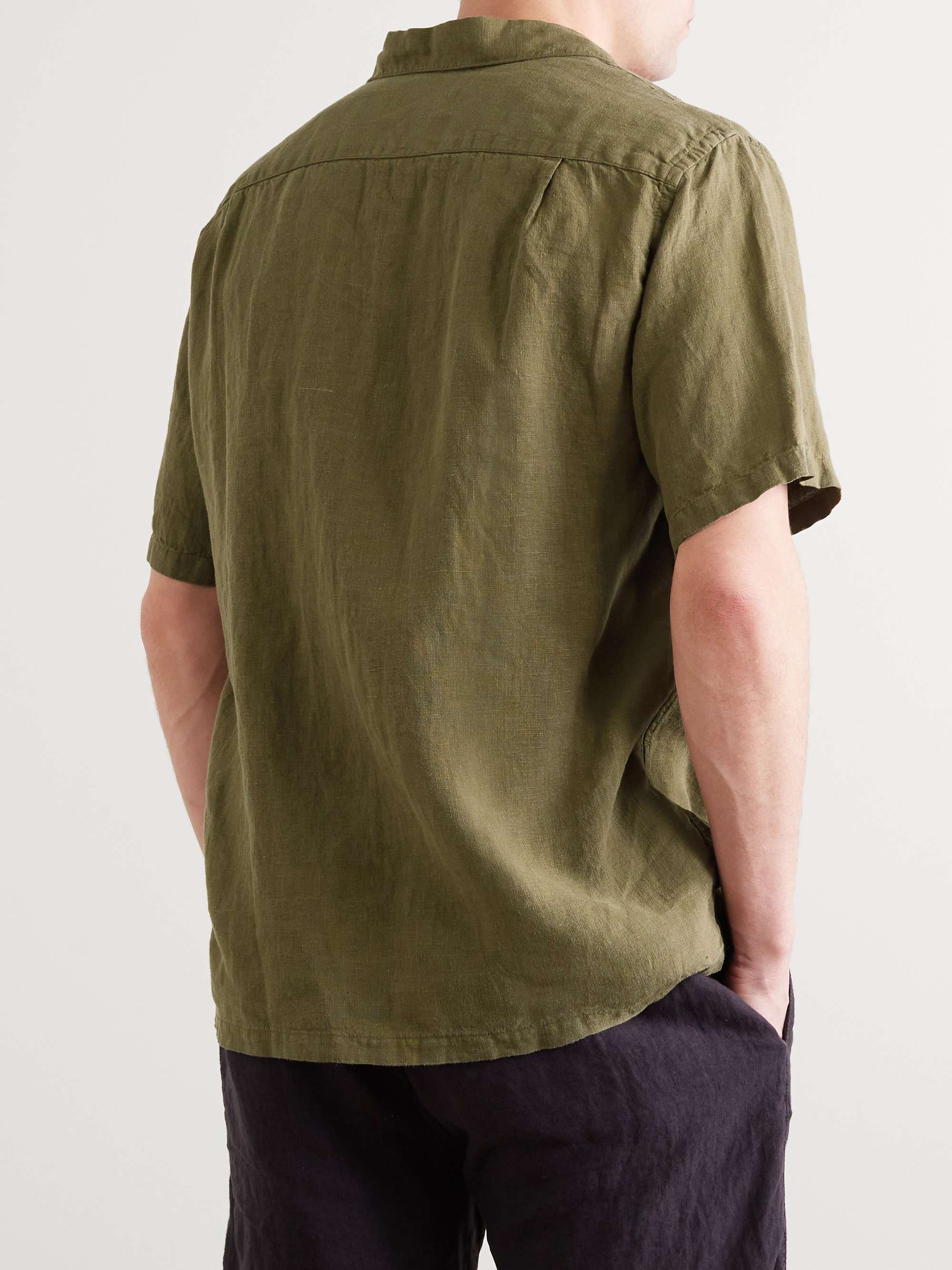 PORTUGUESE FLANNEL Camp-Collar Linen Shirt