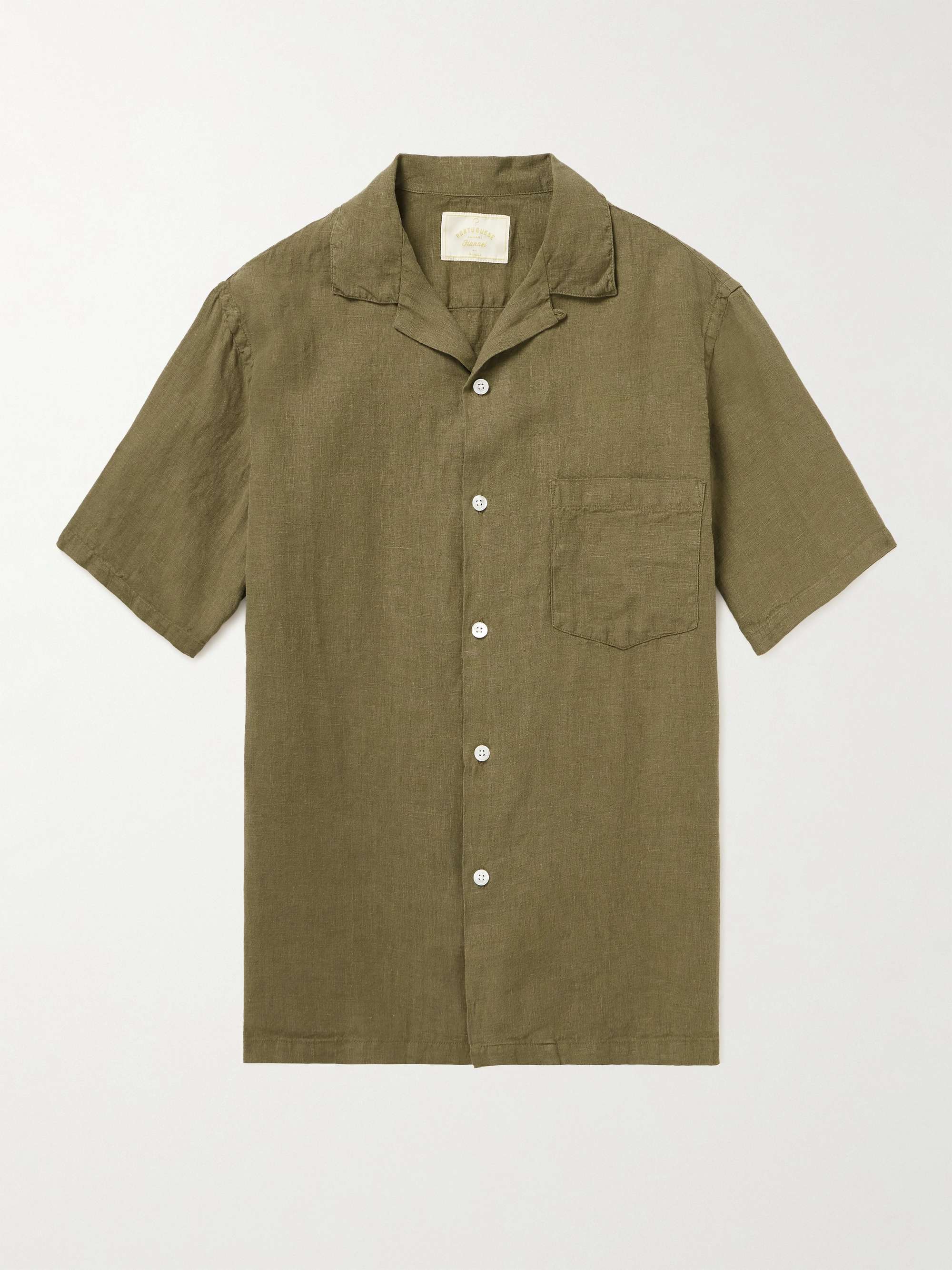 PORTUGUESE FLANNEL Camp-Collar Linen Shirt