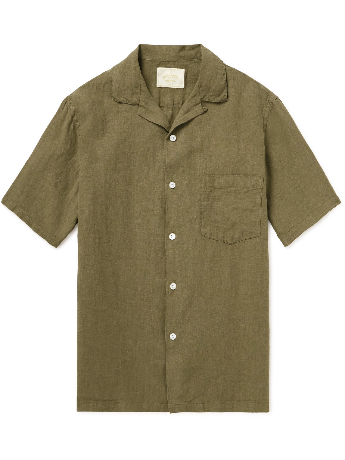 Camp-Collar Linen Shirt