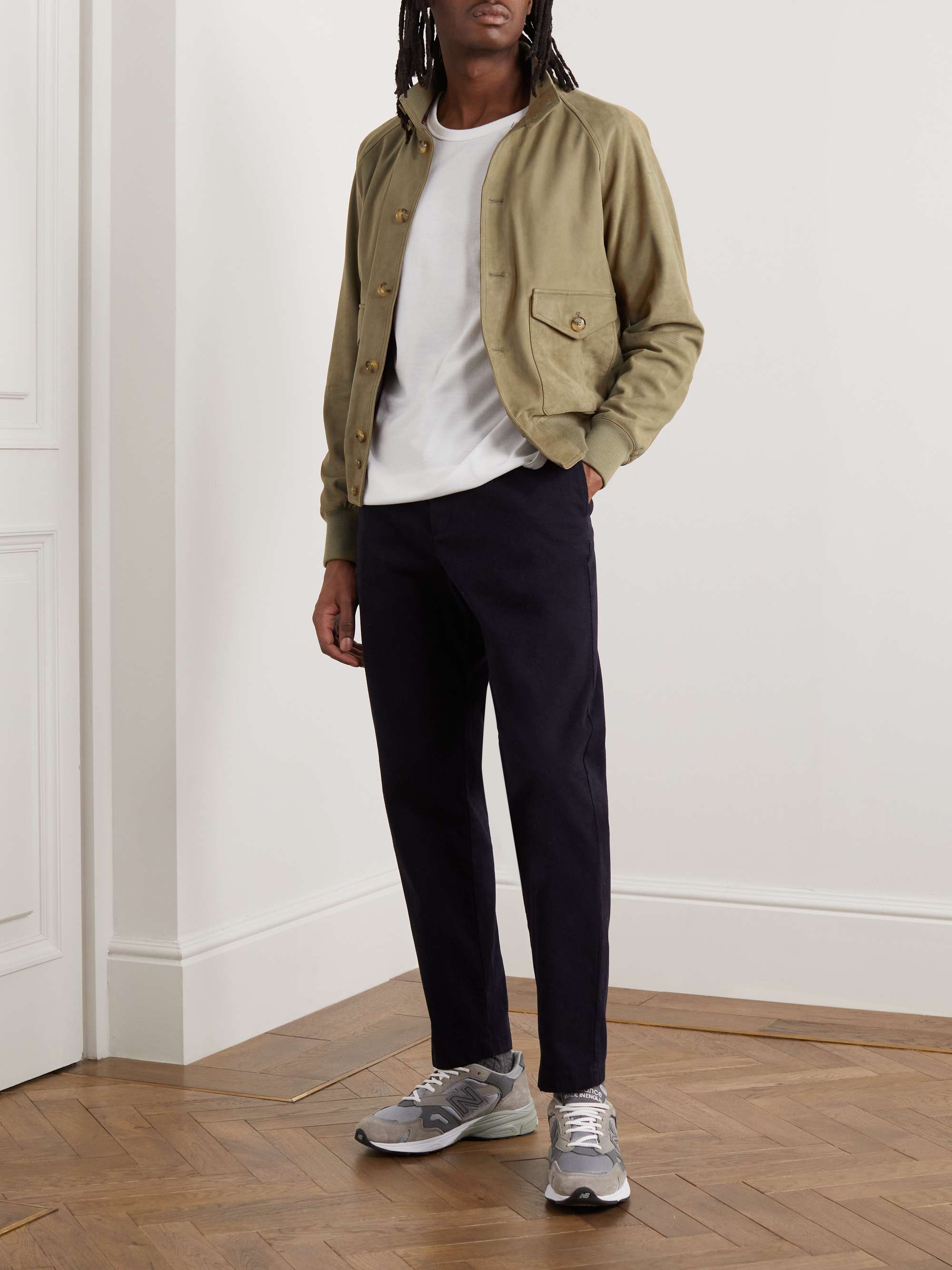 BARACUTA Slim-Fit Suede Harrington Jacket for Men | MR PORTER