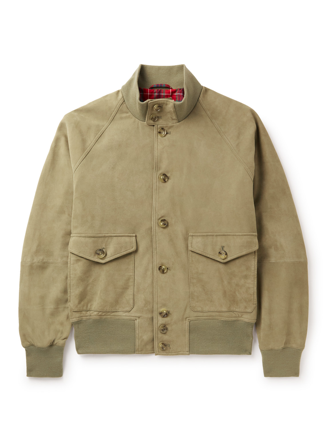 Baracuta Slim-fit Suede Harrington Jacket In Brown | ModeSens