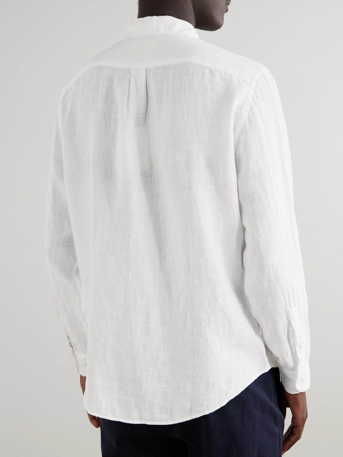 Shop Portuguese Flannel Linen Shirt In White