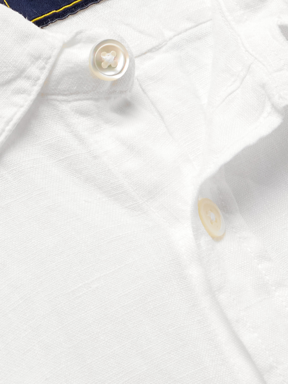 Shop Portuguese Flannel Linen Shirt In White