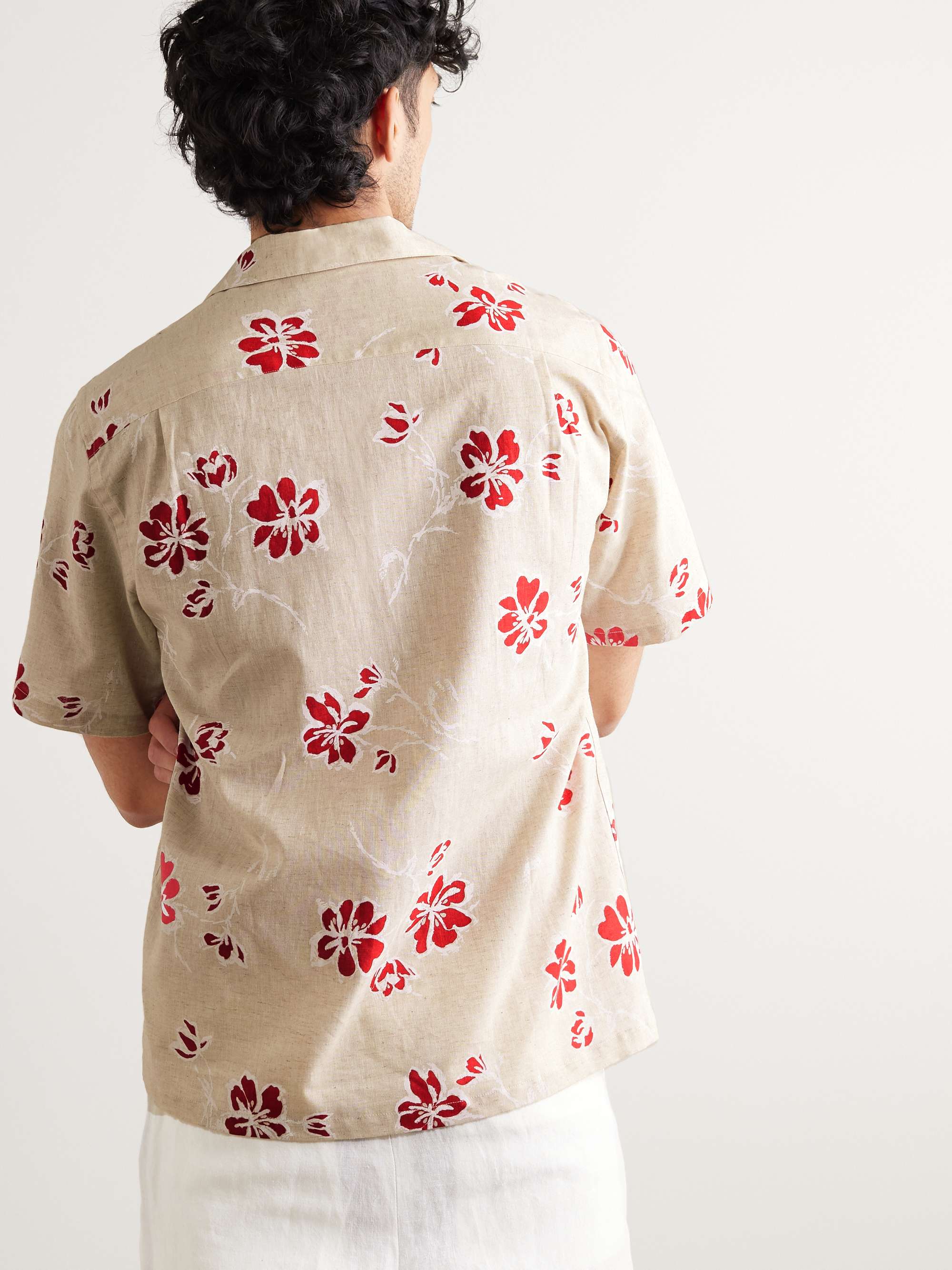 PORTUGUESE FLANNEL Camp-Collar Floral-Print Linen and Cotton-Blend Shirt