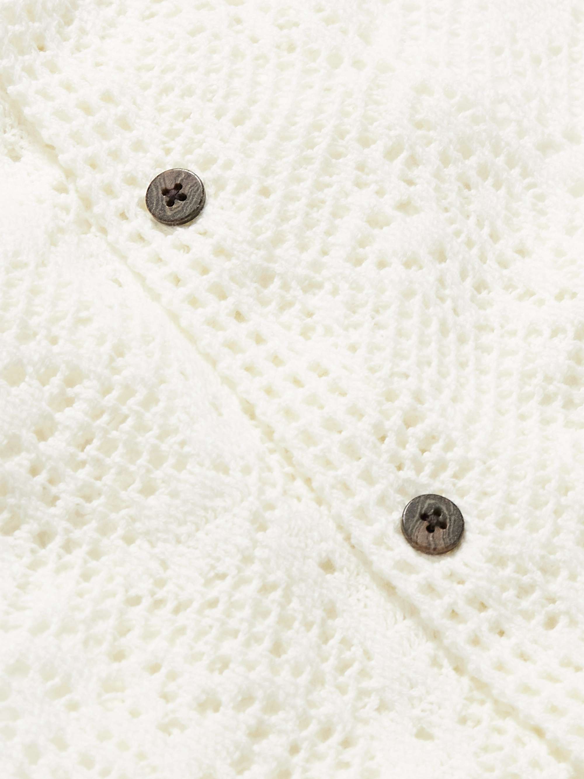 PORTUGUESE FLANNEL Grandma Knit CampCollar Crocheted CottonBlend
