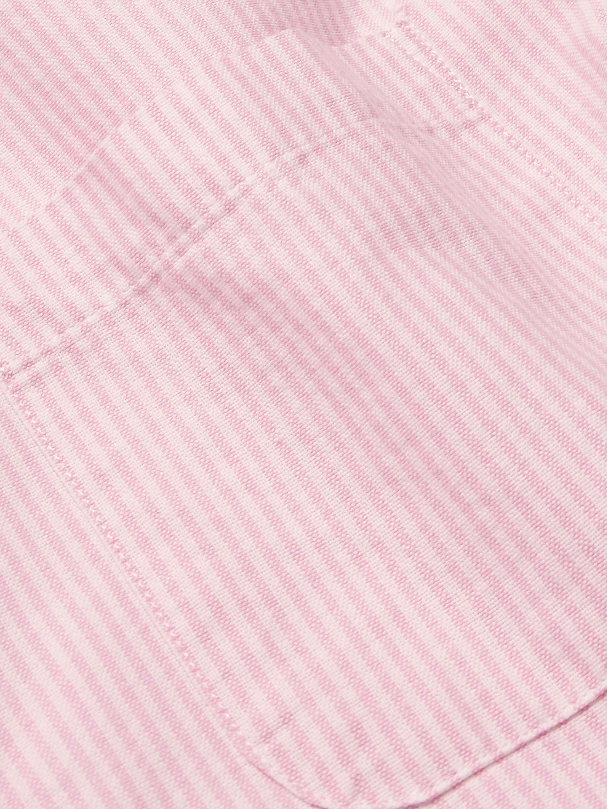 PORTUGUESE FLANNEL Belavista Button-Down Collar Striped Cotton Oxford Shirt