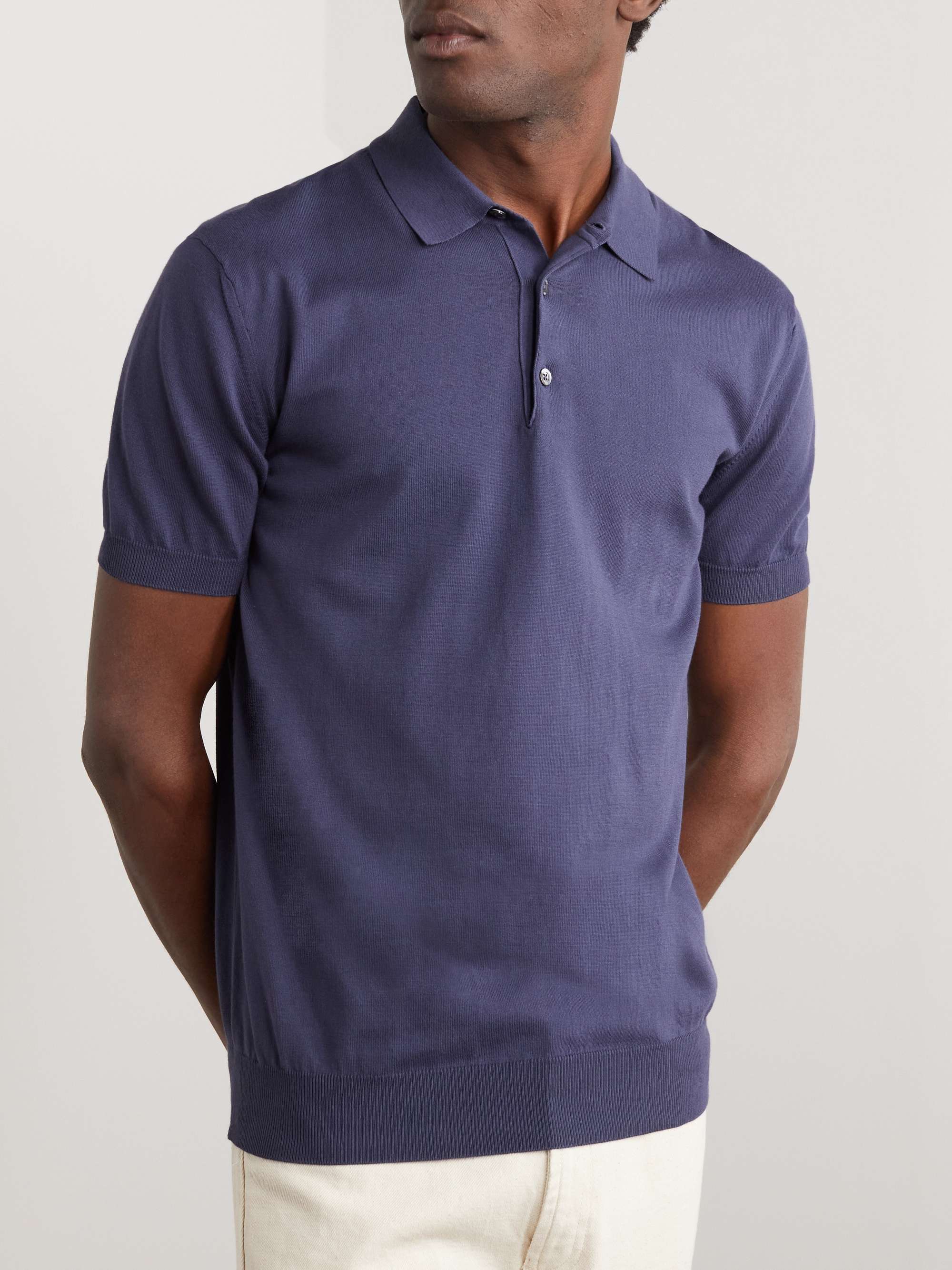 BARACUTA Slim-Fit Cotton-Jersey Polo Shirt