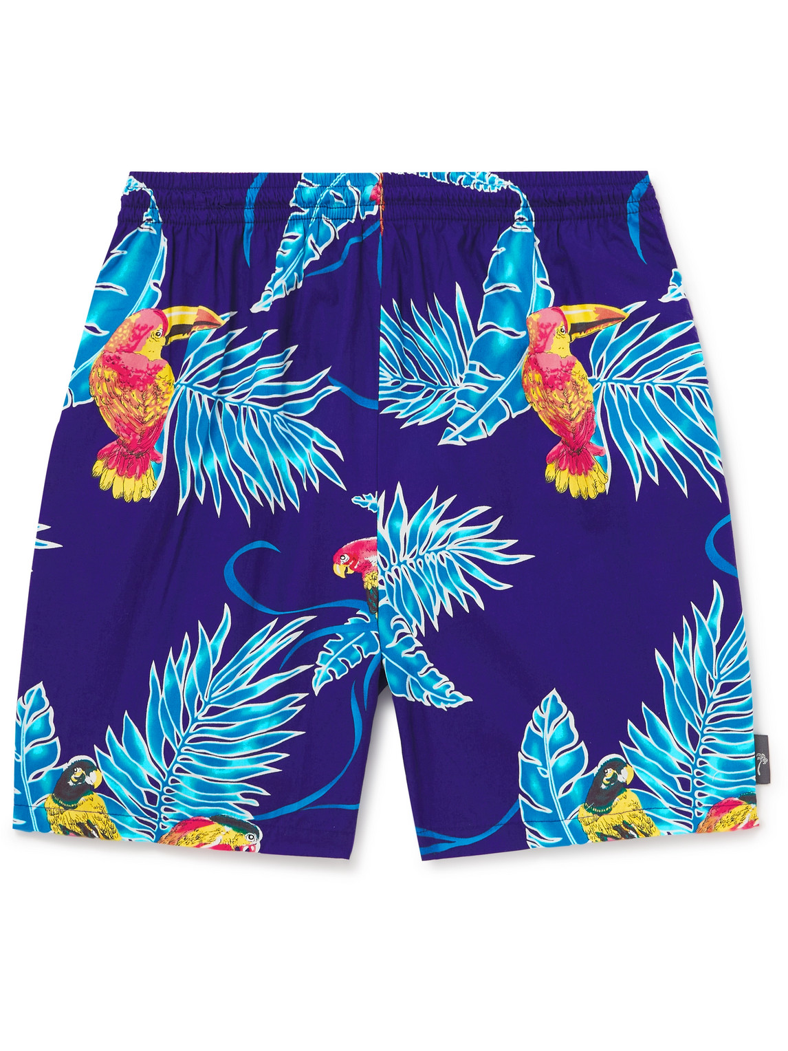 Tropical Birds Printed Cotton-Blend Shorts