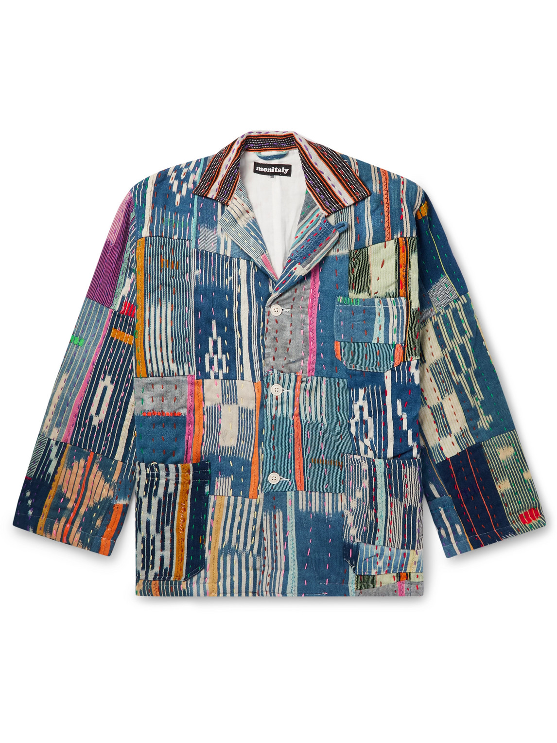 Monitaly Italian Jail Patchwork Cotton Jacket In Multi