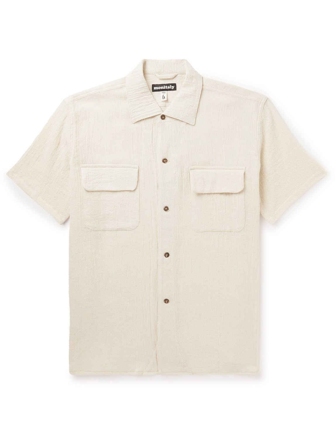 Monitaly Milano Textured-cotton Shirt In Neutrals