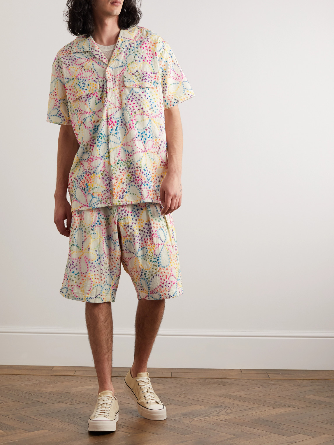 Monitaly 50's Milano Camp-Collar Embroidered Cotton Shirt | Smart