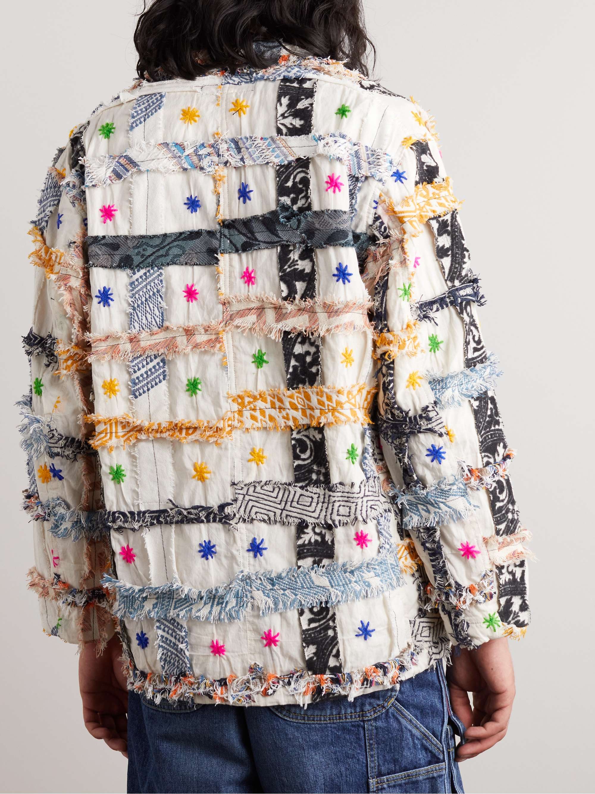 MONITALY Italian Jail Embroidered Patchwork Cotton Jacket