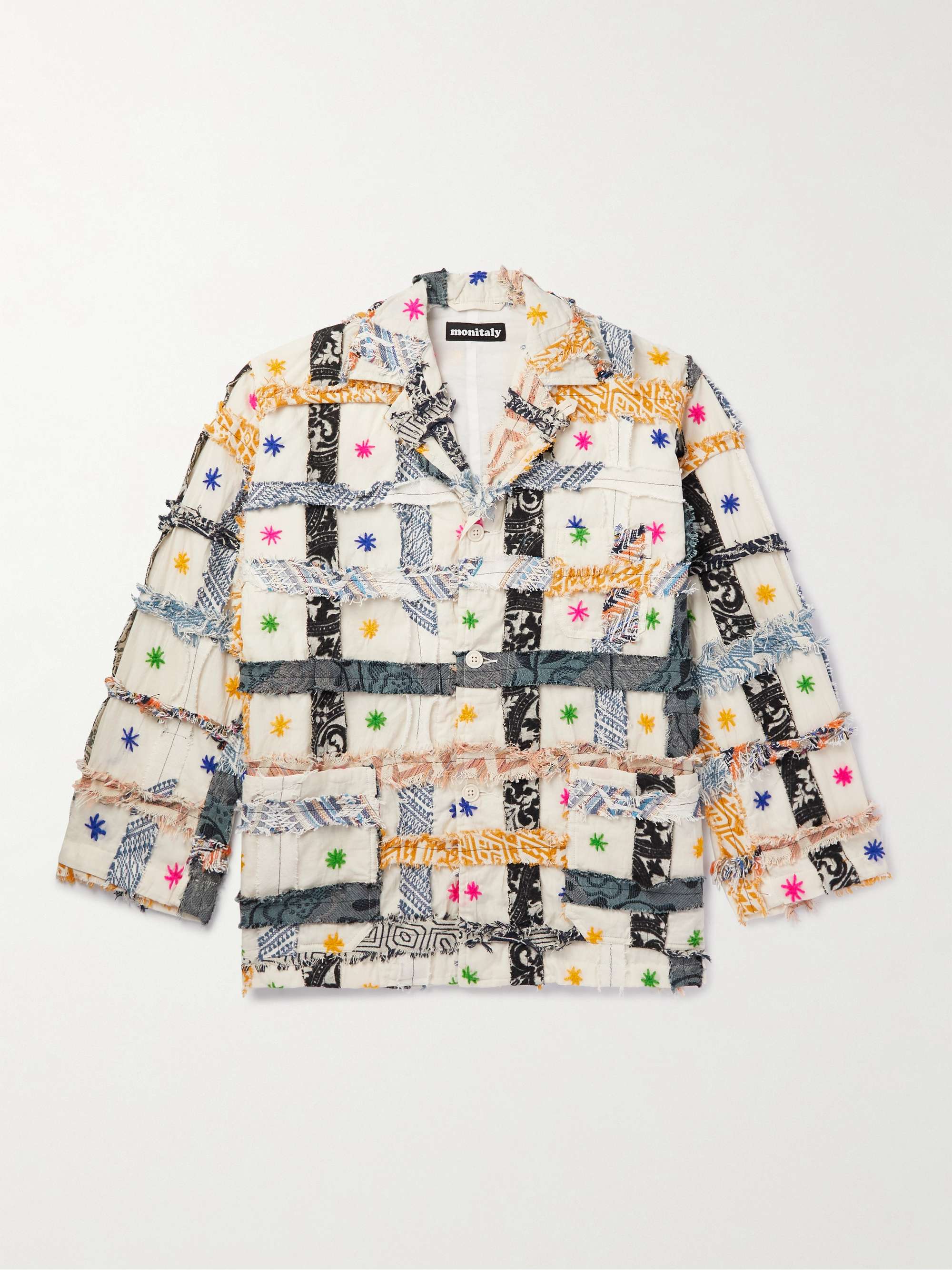 MONITALY Italian Jail Embroidered Patchwork Cotton Jacket