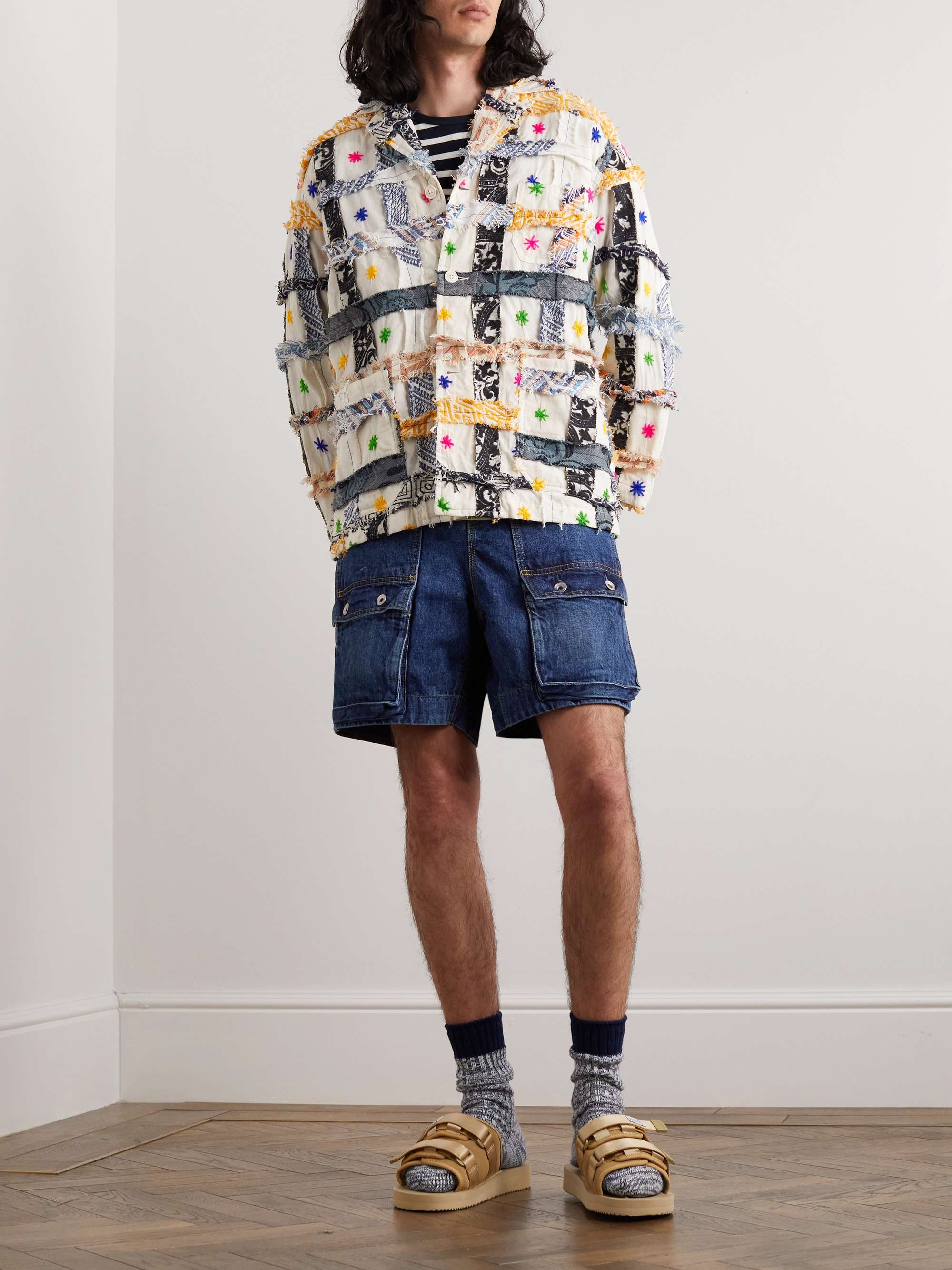 MONITALY Italian Jail Embroidered Patchwork Cotton Jacket