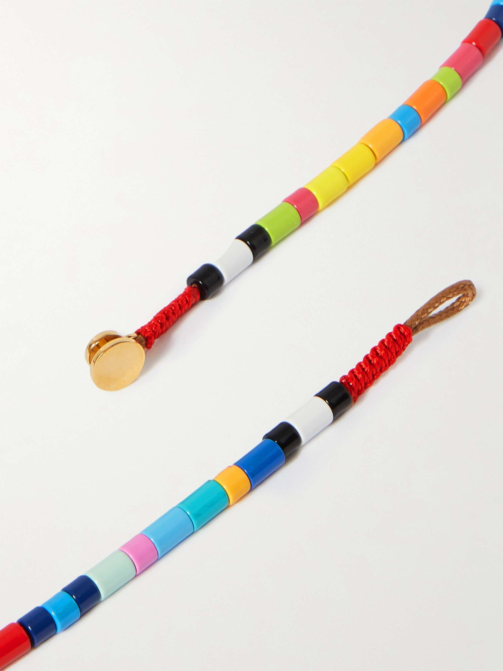 ROXANNE ASSOULIN Starburst Enamel and Gold-Tone Beaded Necklace