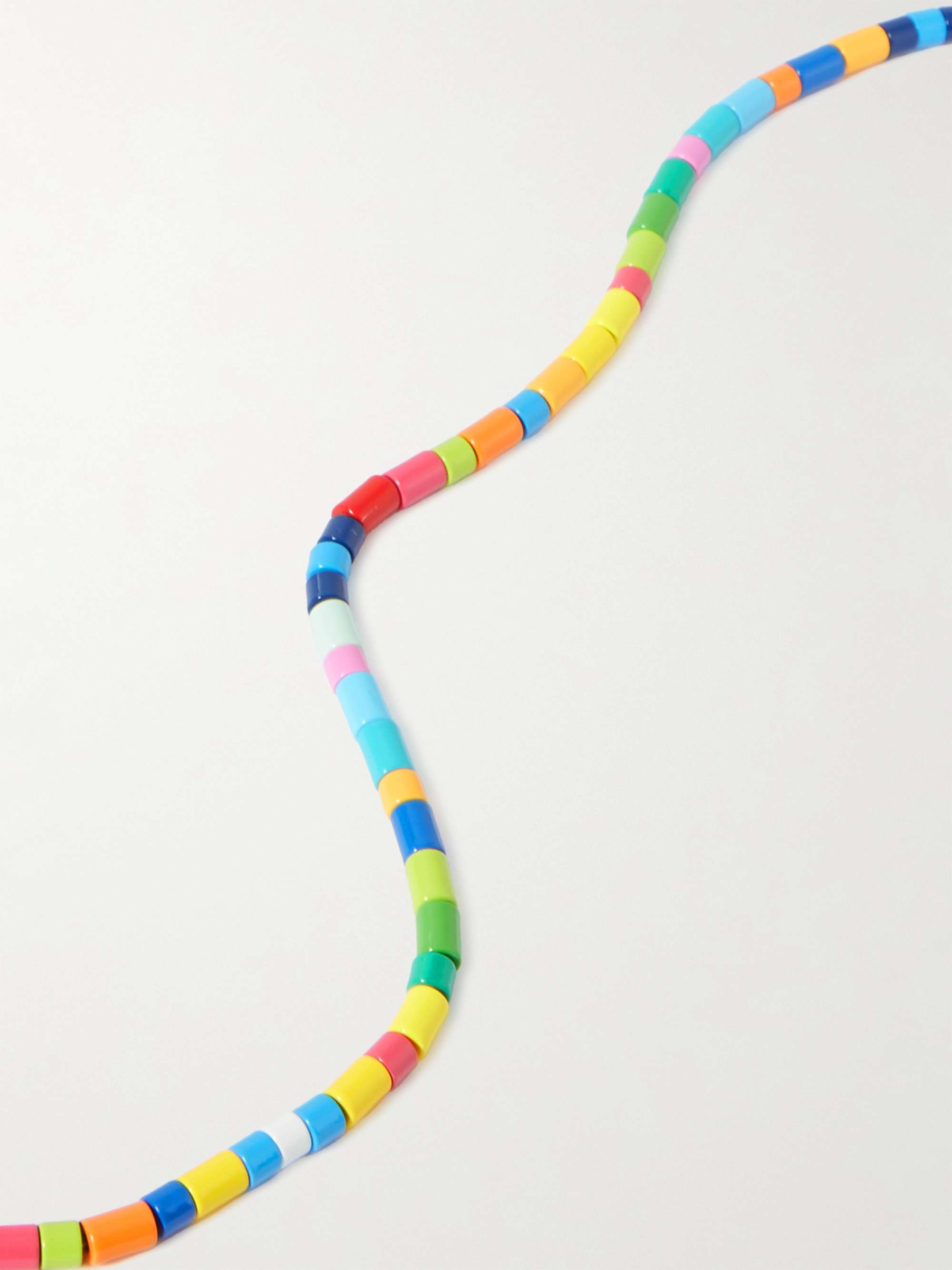 ROXANNE ASSOULIN Starburst Enamel and Gold-Tone Beaded Necklace