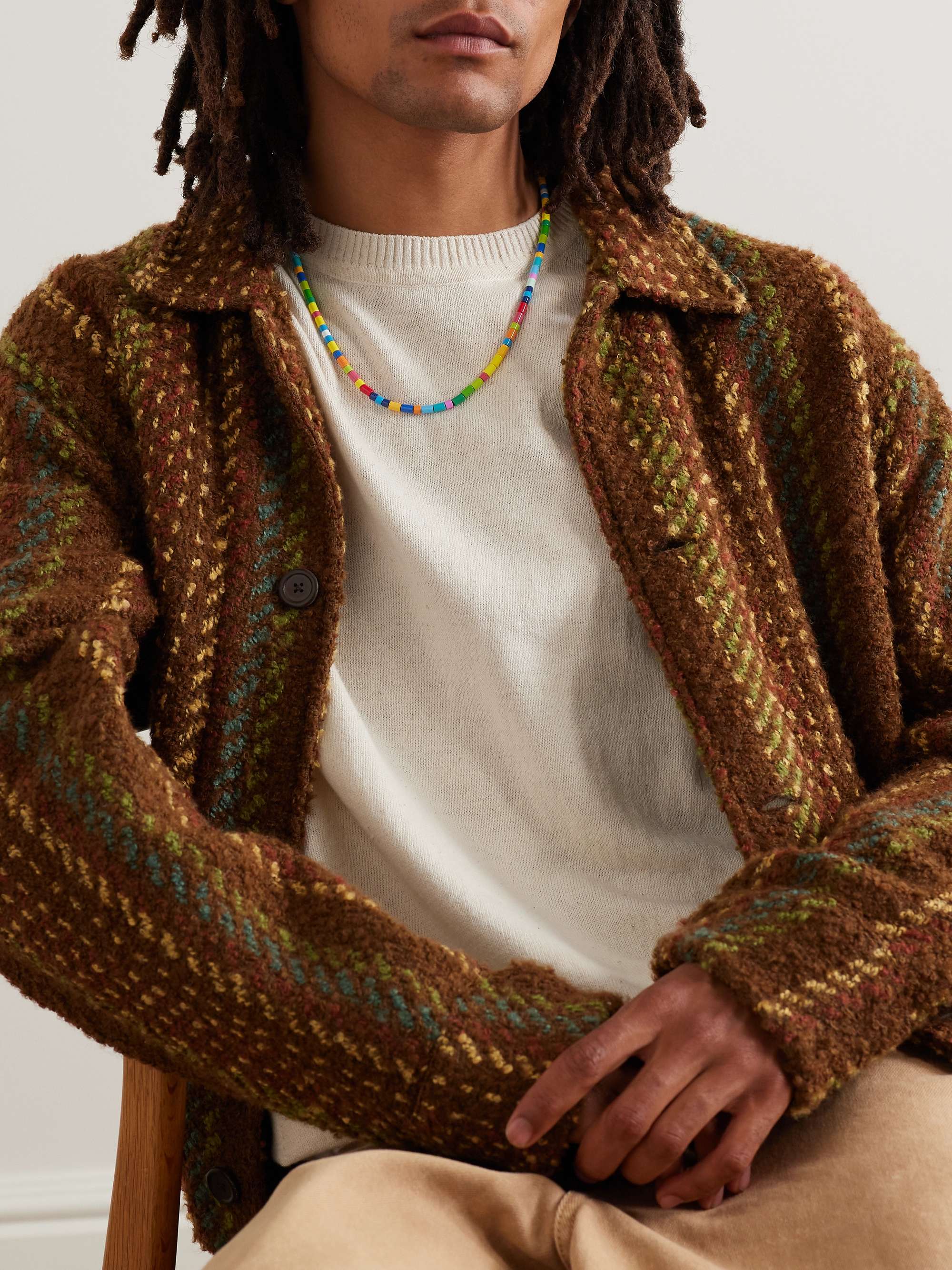 ROXANNE ASSOULIN Starburst Enamel and Gold-Tone Beaded Necklace
