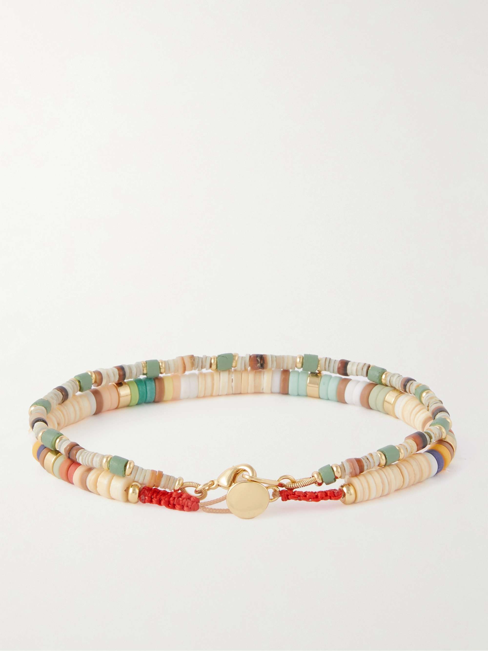 ROXANNE ASSOULIN Tranquility Set Of Two Beaded Shell Gold-Tone Bracelet