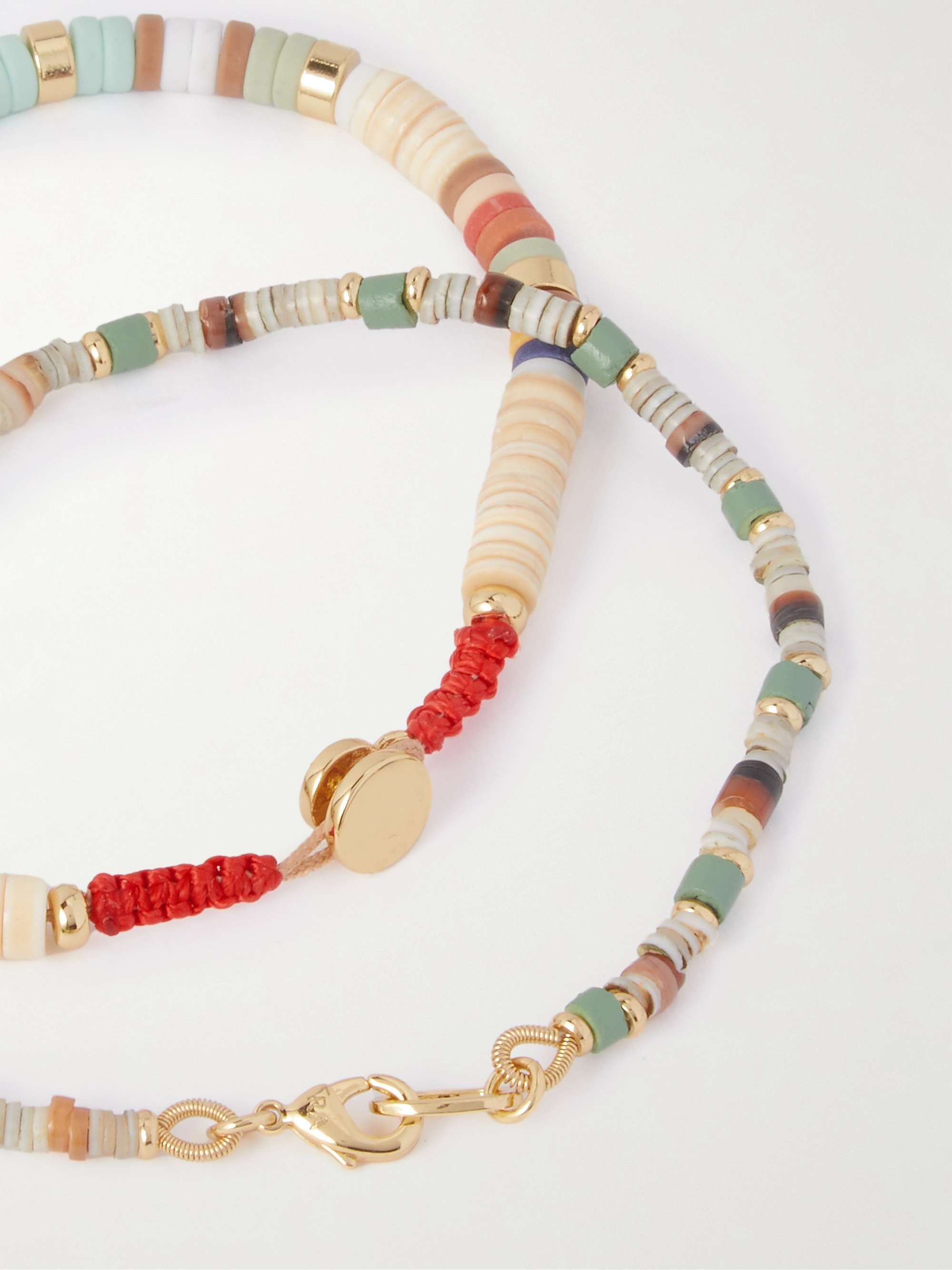 ROXANNE ASSOULIN Tranquility Set Of Two Beaded Shell Gold-Tone Bracelet