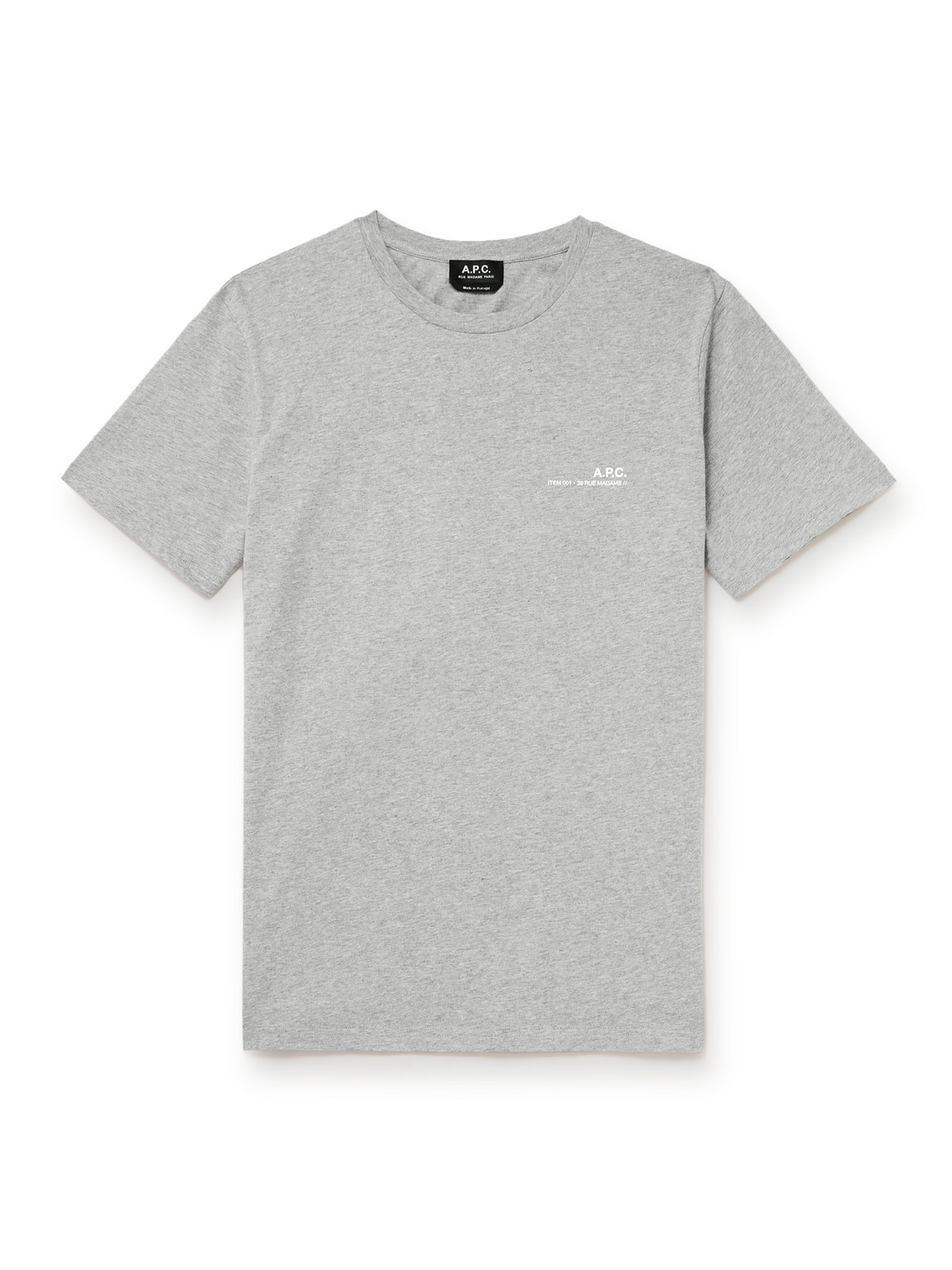 Apc Logo-print Cotton T-shirt In Gray
