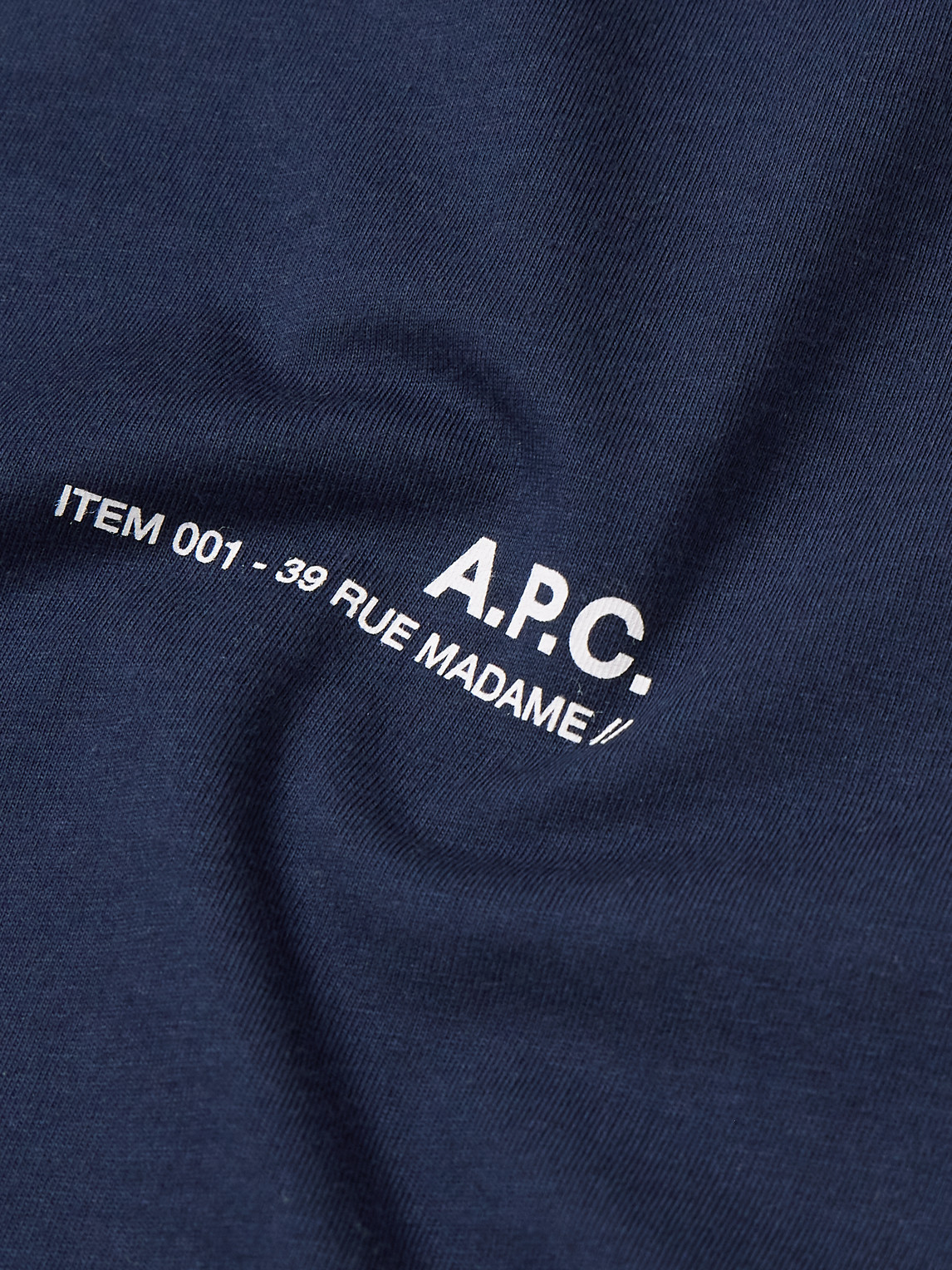Shop Apc Logo-print Cotton-jersey T-shirt In Blue