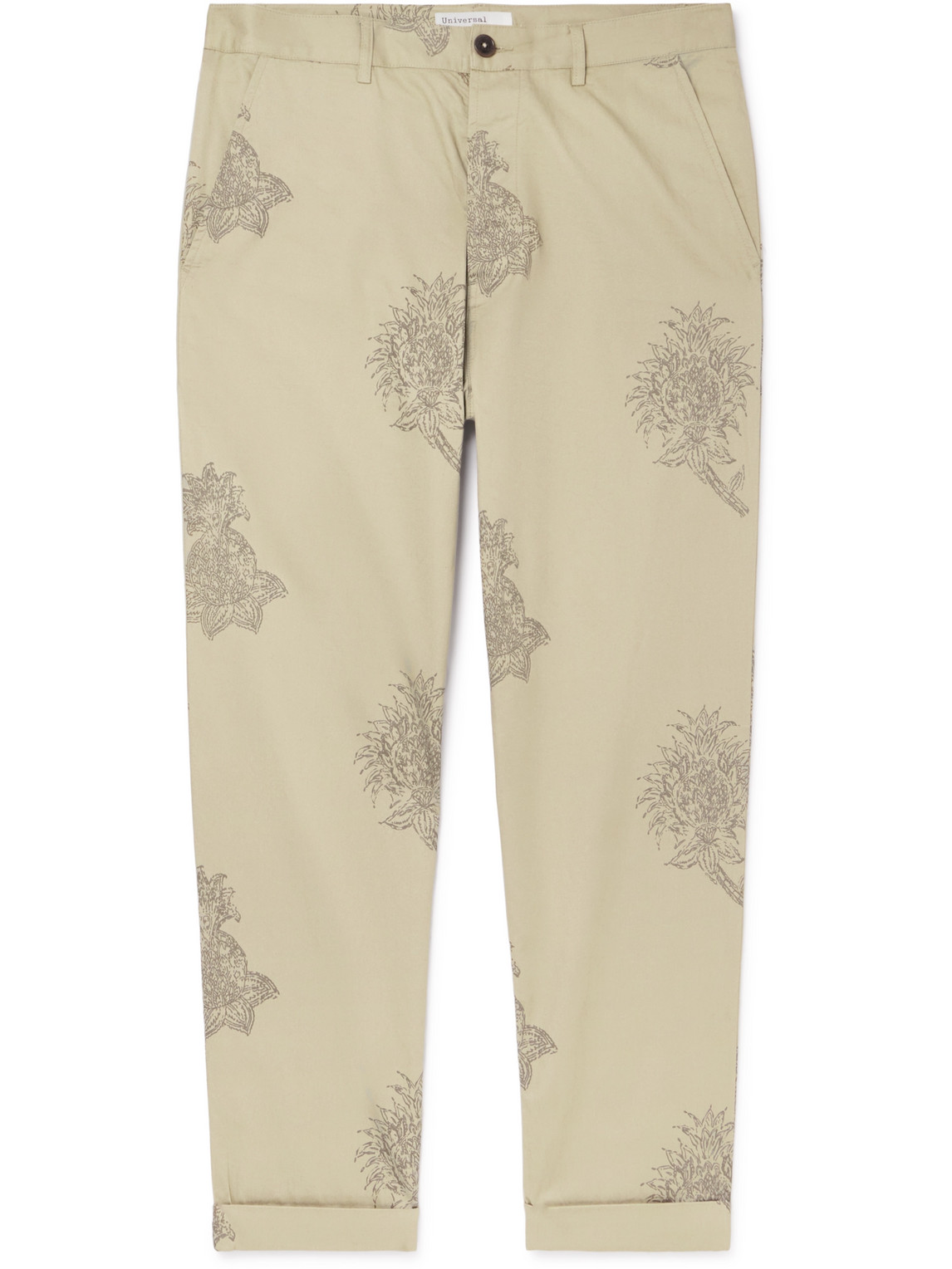 Universal Works Rb Chino Block Flower Twill Stone P28019 In Neutrals