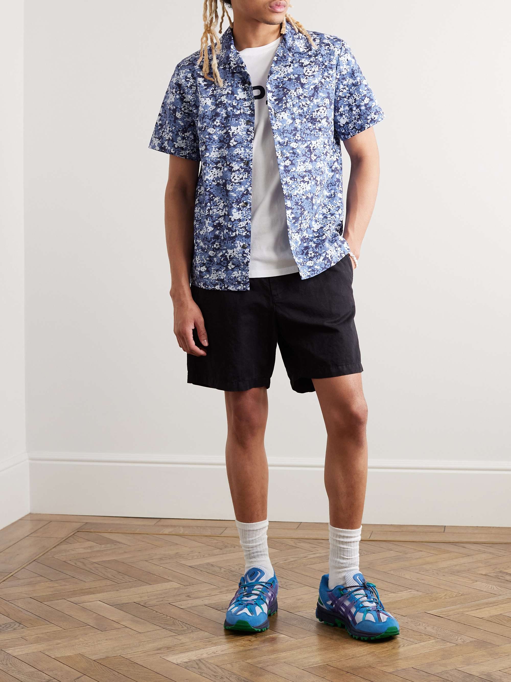 A.P.C. Lloyd Convertible-Collar Printed Cotton Shirt