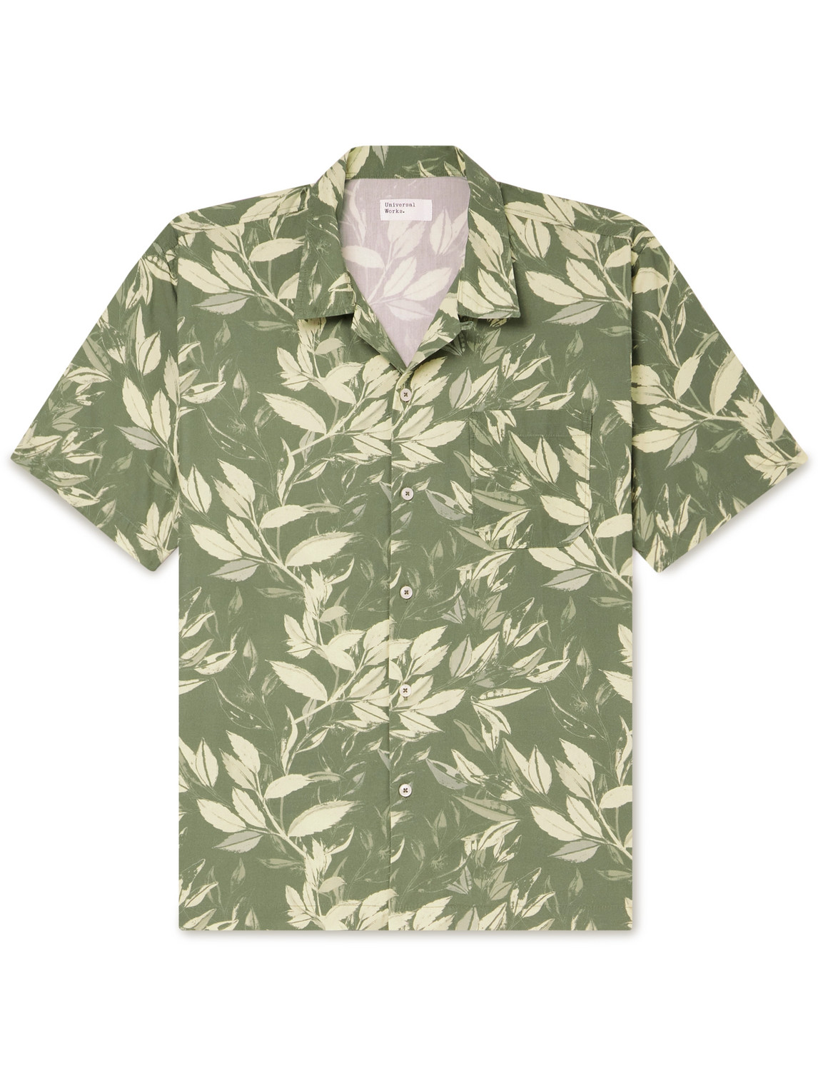 UNIVERSAL WORKS ROAD CONVERTIBLE-COLLAR PRINTED COTTON SHIRT